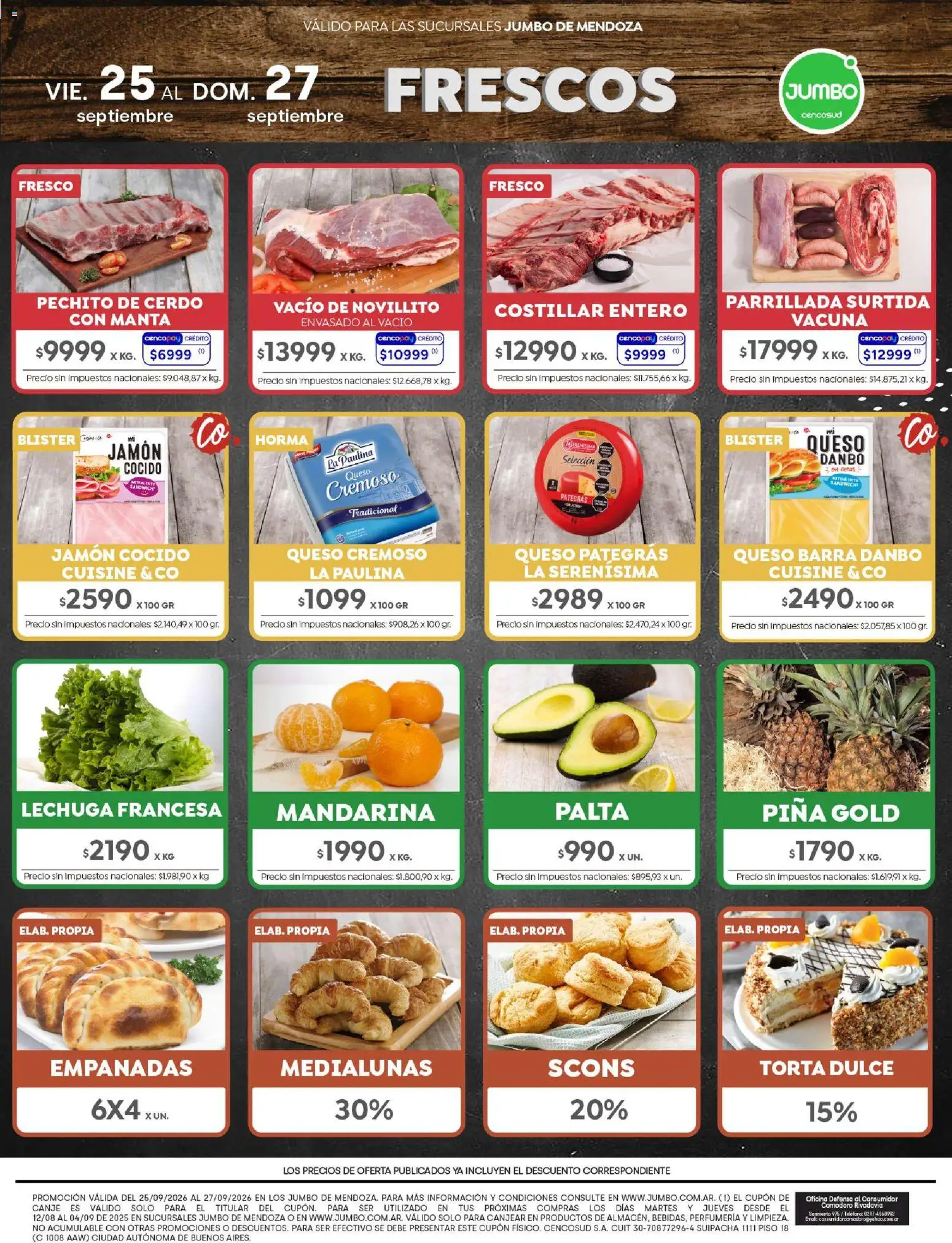 Jumbo - Ofertas | Mendoza │ válido desde el 25/09/2026 | Página: 8 | Productos: Teléfono, Dulce, Queso, Cerdo
