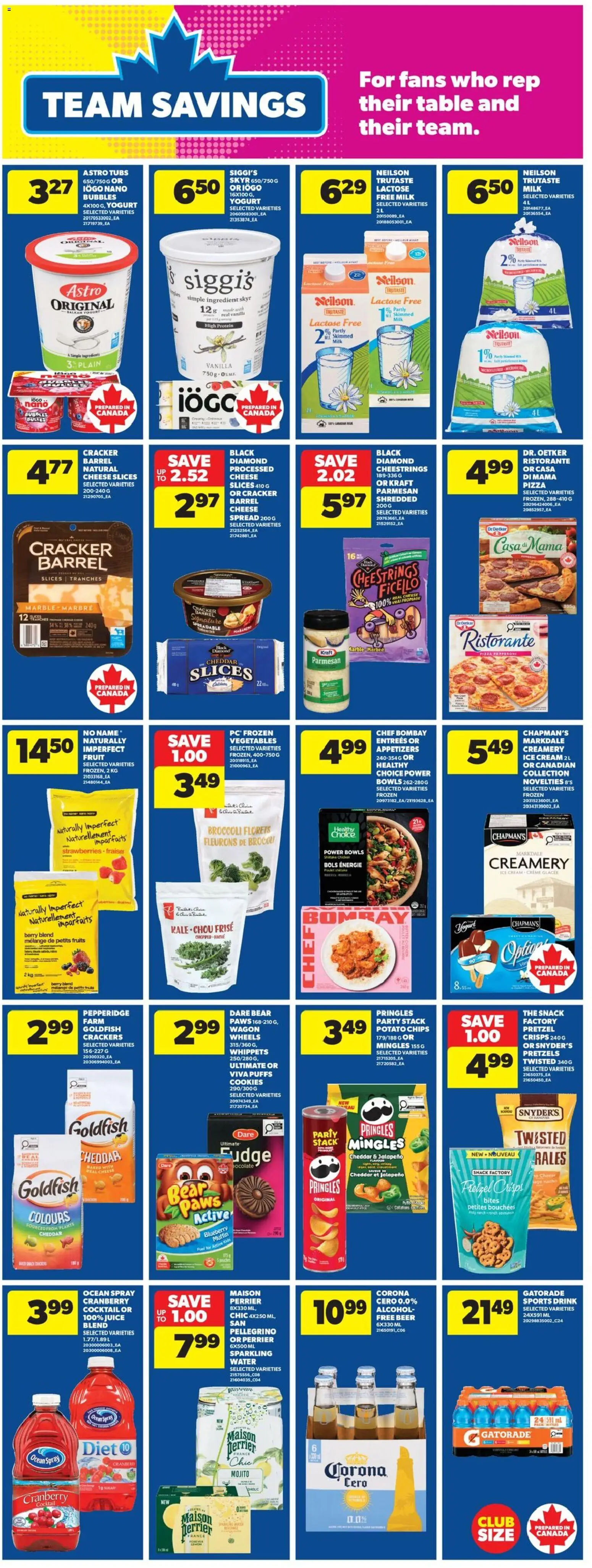 Real Canadian Superstore flyer valid from Jul 9, 2026 | Page: 18 | Products: Cream, Ice cream, Cheese, Pizza