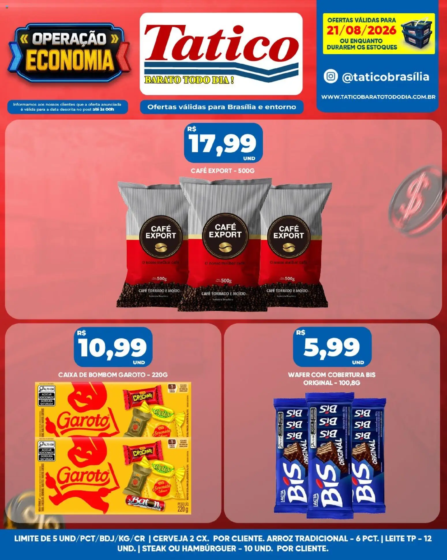 Tatico Folheto - válido de 21/08/2026 | Página: 11 | Produtos: Caixa, Café, Açúcar, Bombom