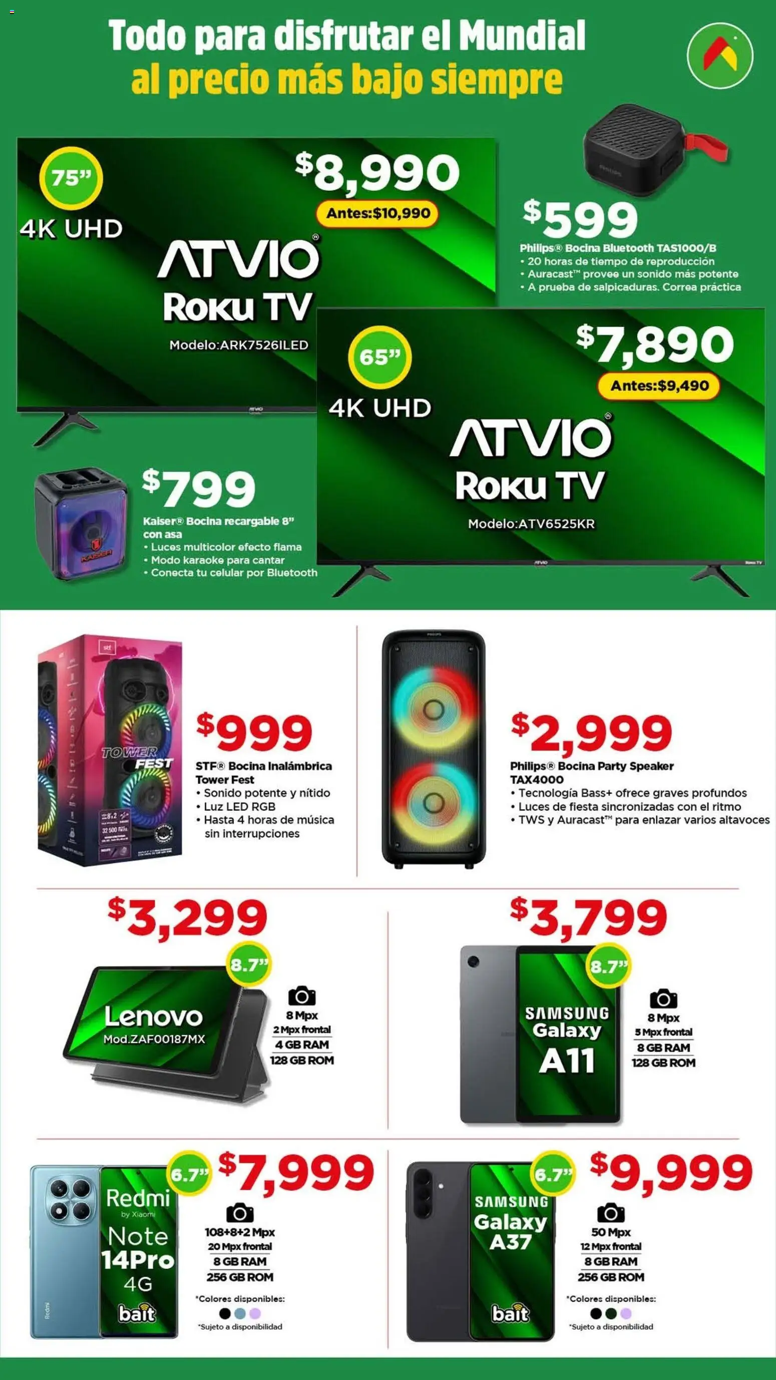 Nuevas ofertas de Bodega Aurrerá válidas en toda la República Mexicana desde el 05.06.2026. ¡Encuentra las mejores ofertas en Bodega Aurrerá folleto Golazo! | Página: 5 | Productos: Bocina