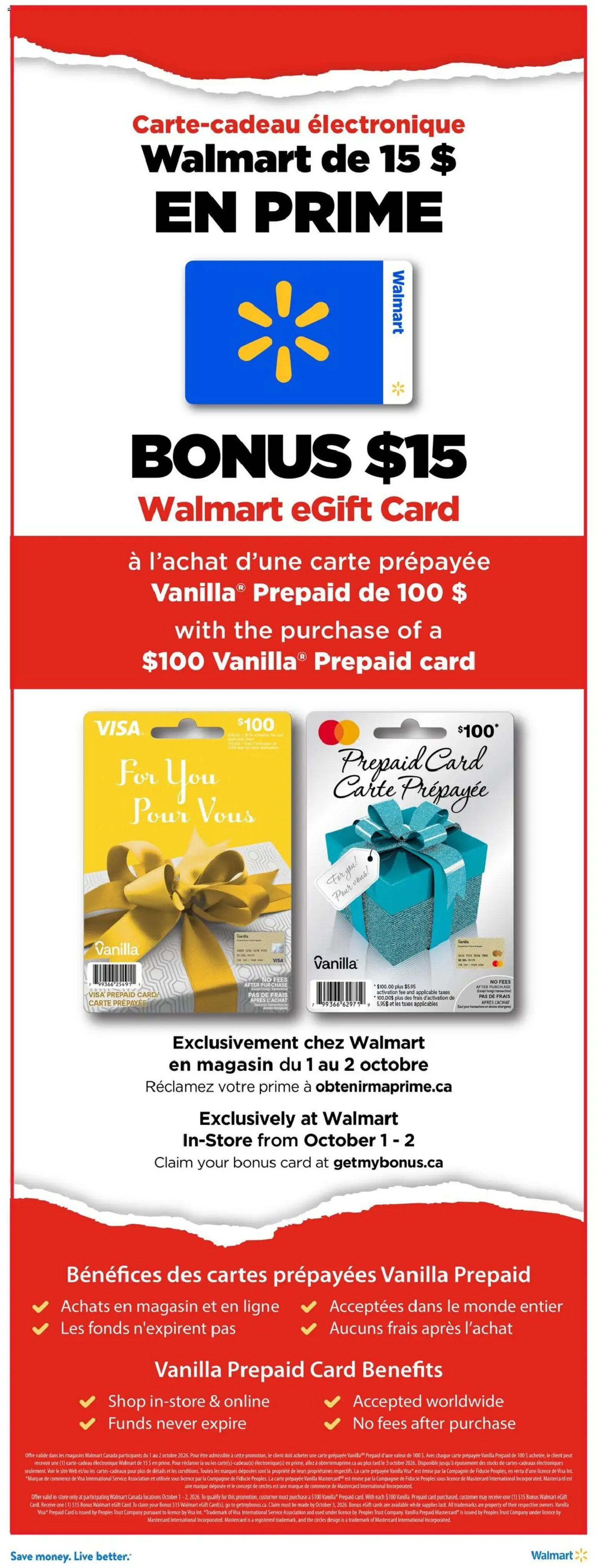 Walmart flyer valid from Oct 1, 2026 | Page: 27 | Products: Vanilla