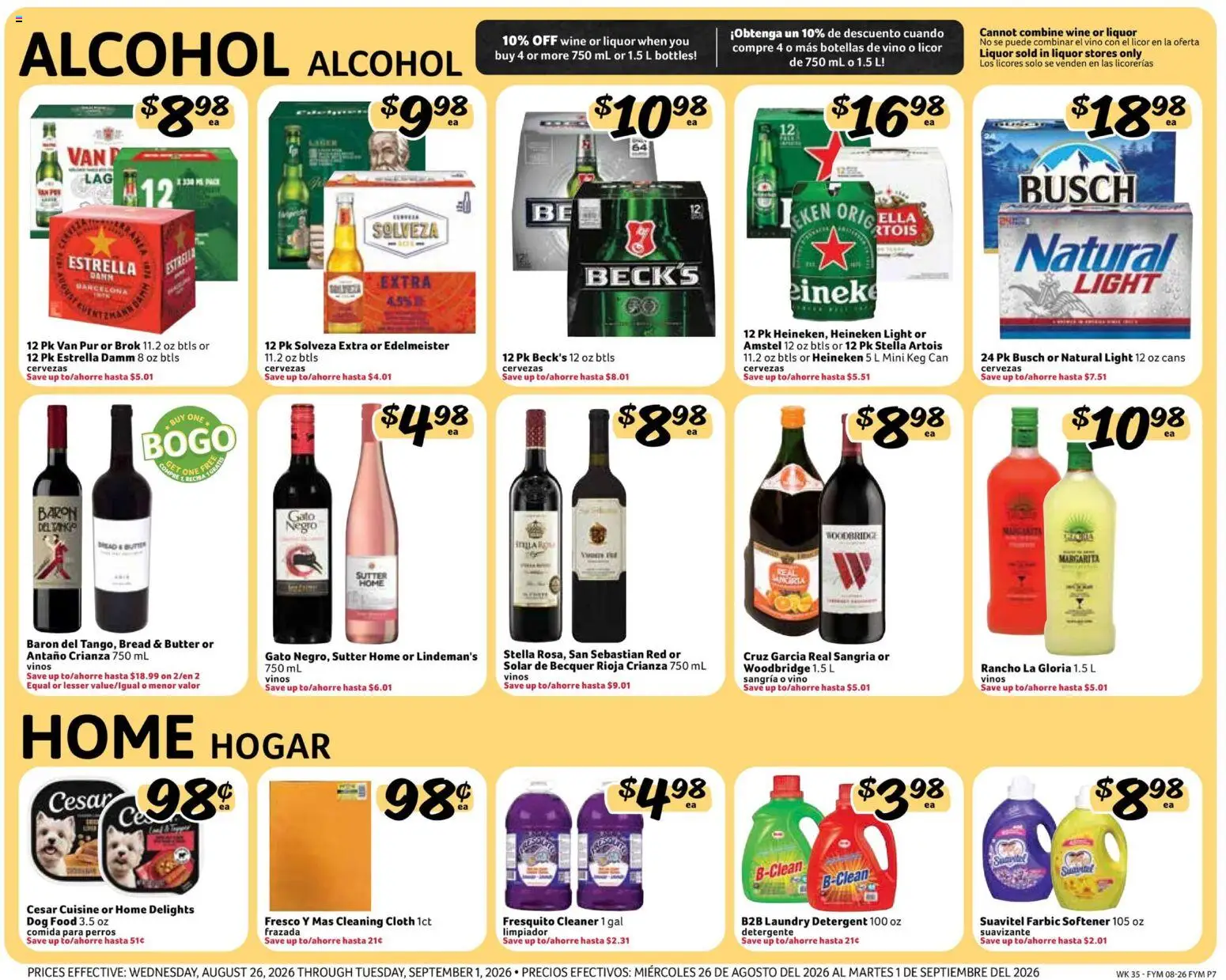 Fresco y Más Weekly Ad - valid from 08/26/2026 | Page: 7 | Products: Dog Food, Laundry detergent, Wine, Detergent