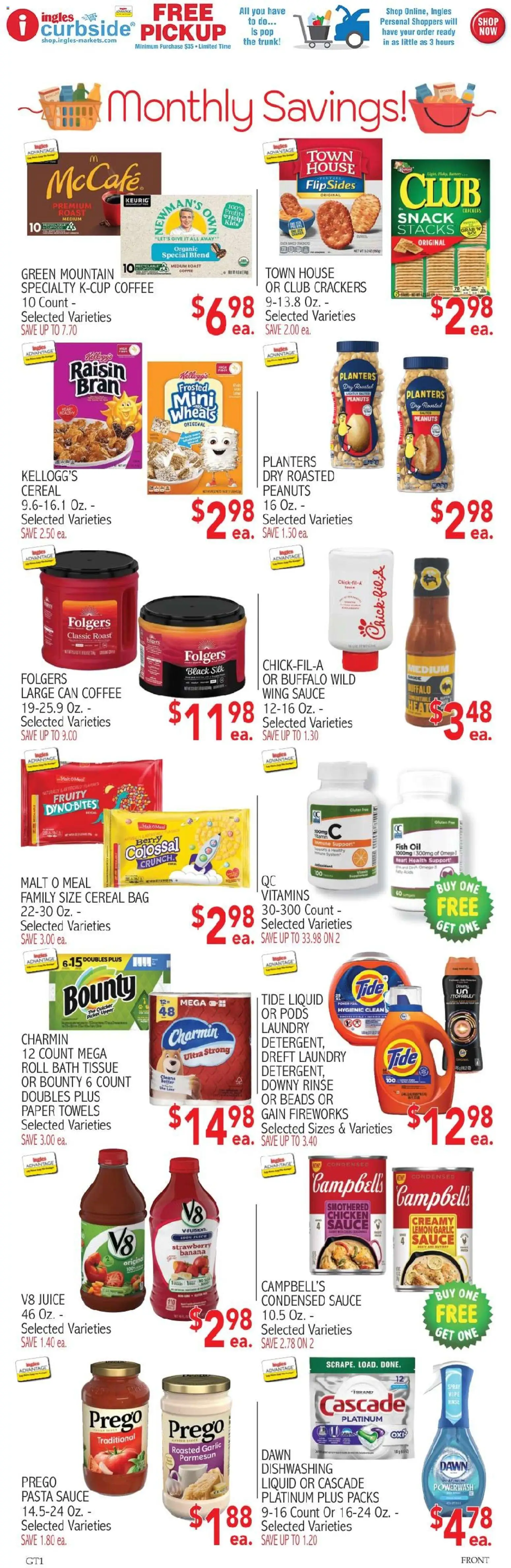 Ingles Weekly Ad - valid from 09/02/2026 | Page: 5 | Products: Coffee, Juice, Peanuts, Bag