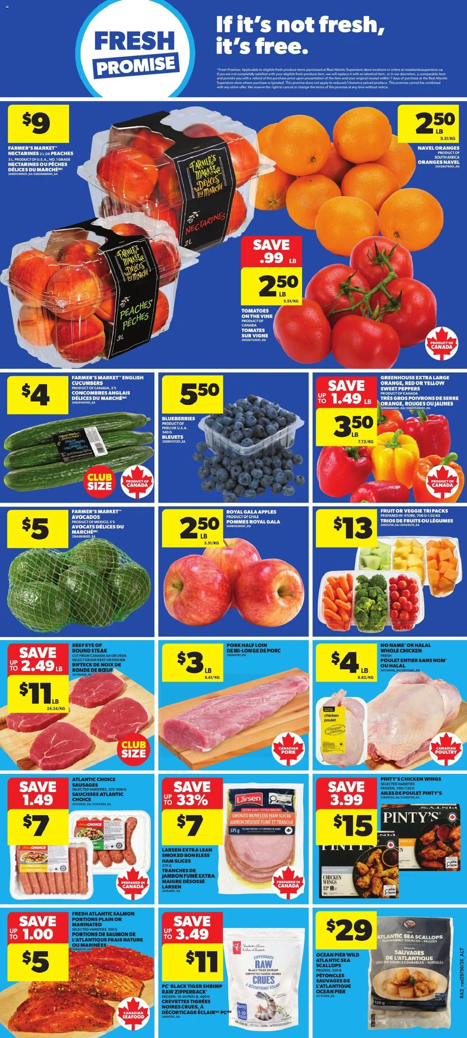 Atlantic Superstore flyer valid from Jul 2, 2026 | Page: 3 | Products: Beef, Pork, Oranges, Tomatoes