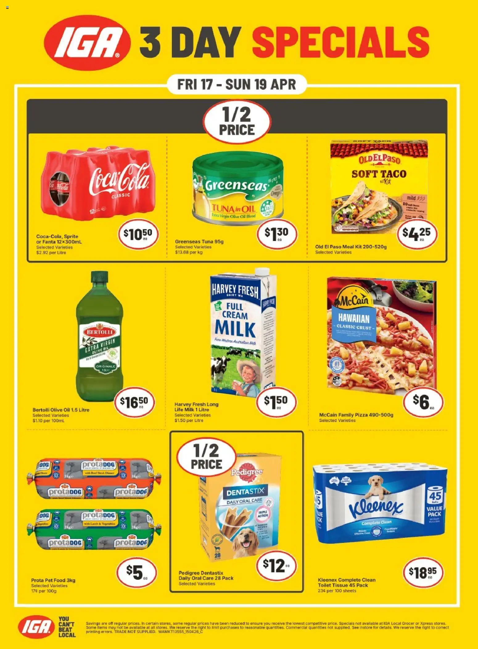 IGA catalogue - valid from 17.04.2026 | Page: 2 | Products: Toilet, Milk, Oil, Beef