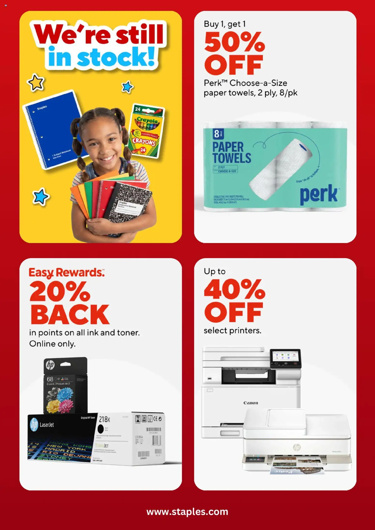 Staples Weekly Ad - valid from 09/15/2026 | Page: 3 | Products: Ink, Paper towels, Sheet, Toner