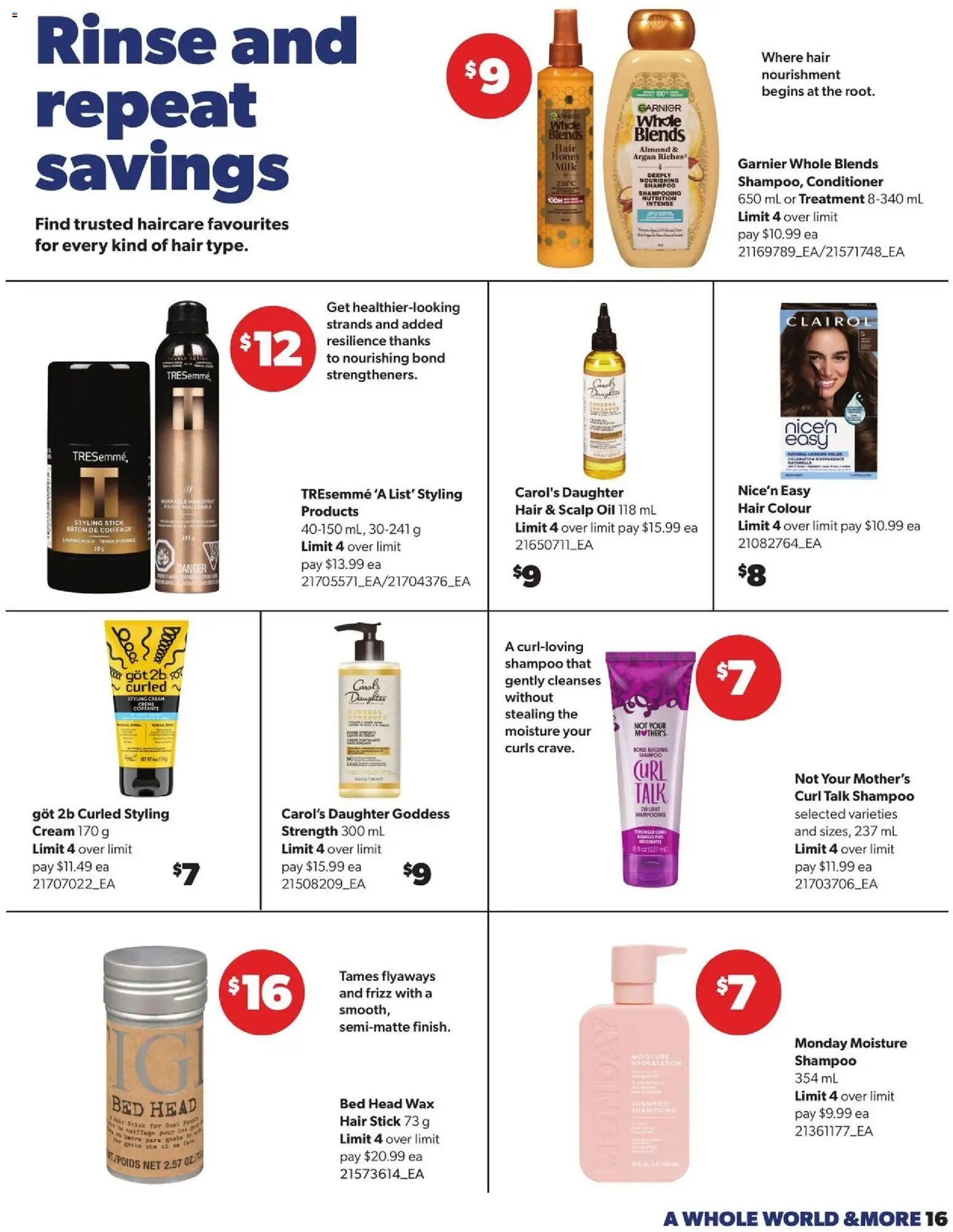 Real Canadian Superstore flyer valid from Oct 1, 2026 | Page: 16 | Products: Shampoo, Conditioner, Bed, Oil