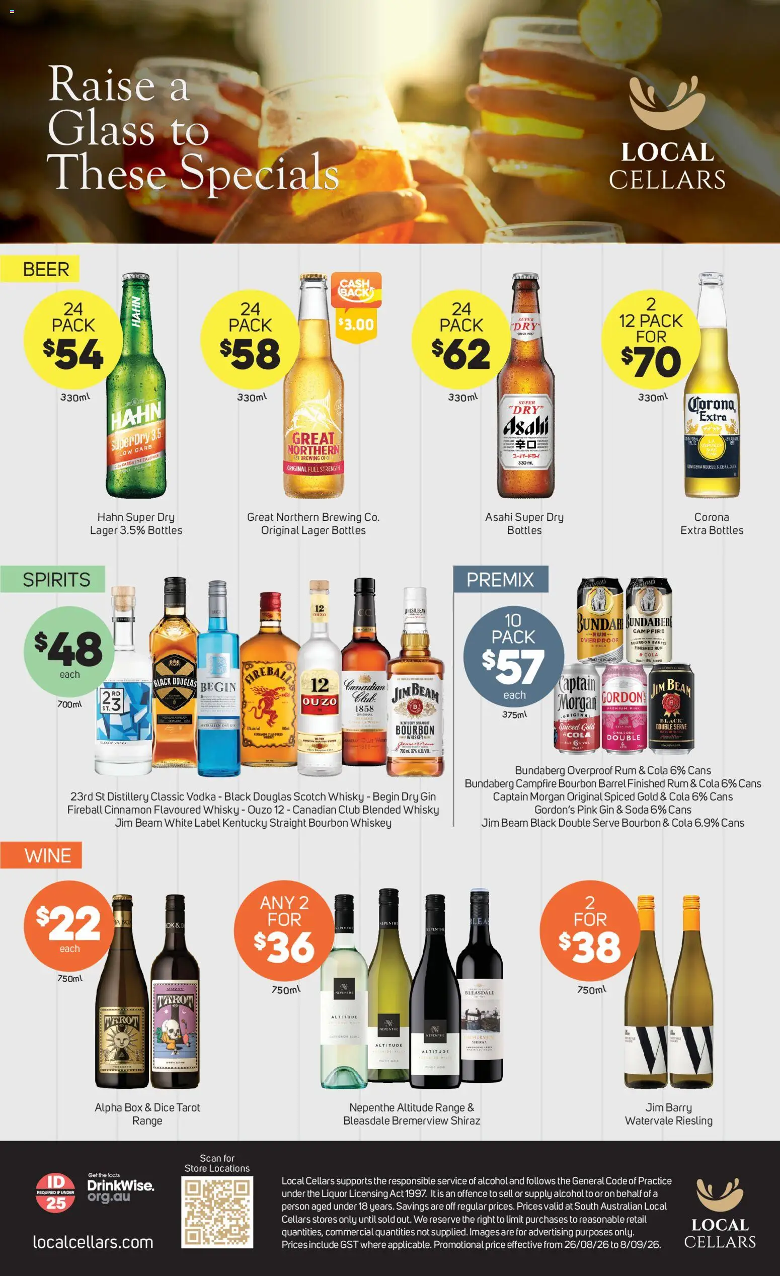 Foodland catalogue - valid from 25/08/2026 | Page: 1 | Products: Bourbon, Gin, Whiskey, Rum