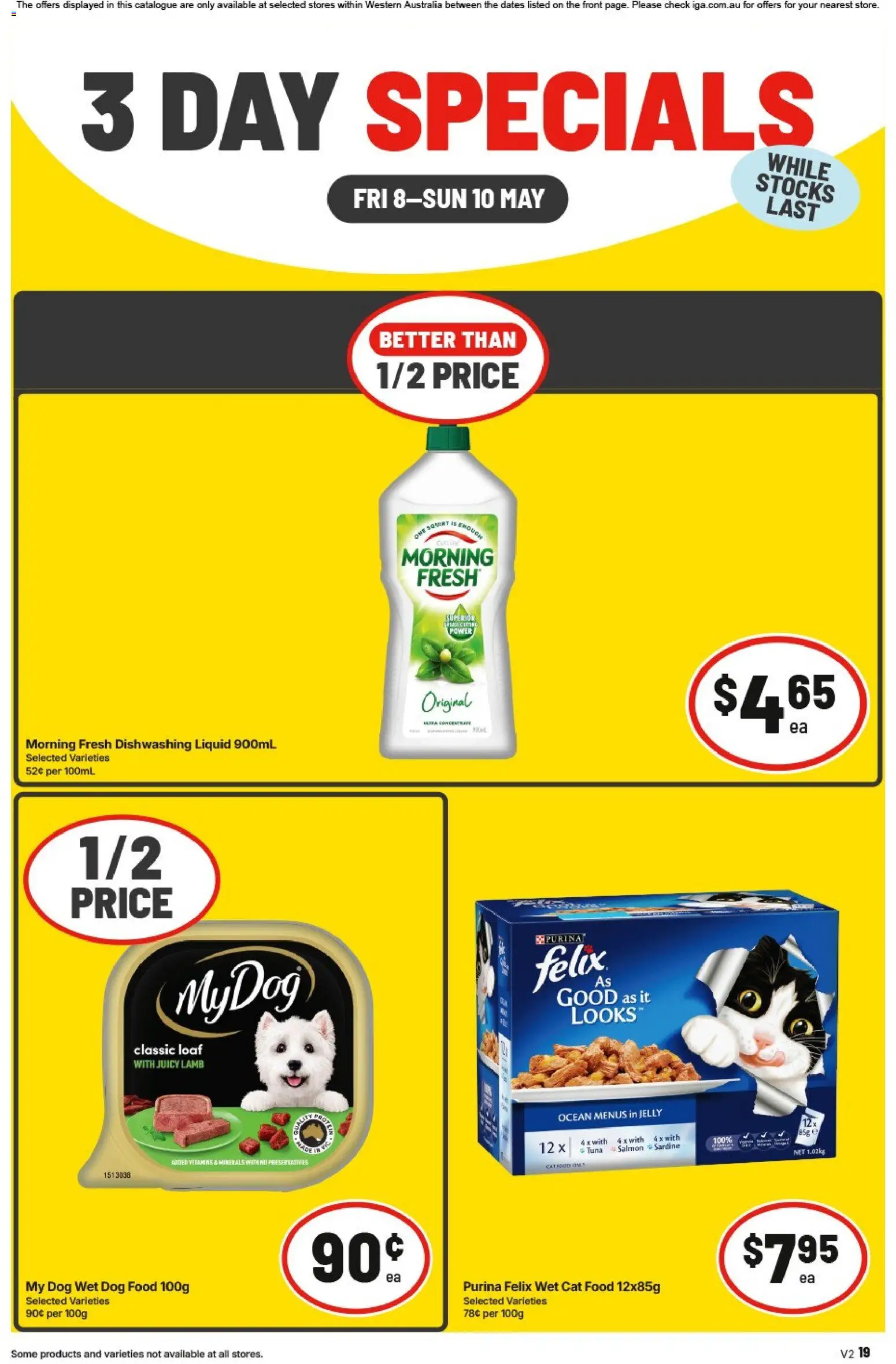 IGA catalogue - valid from 08.05.2026 | Page: 3 | Products: Lamb, Dog food, Tuna