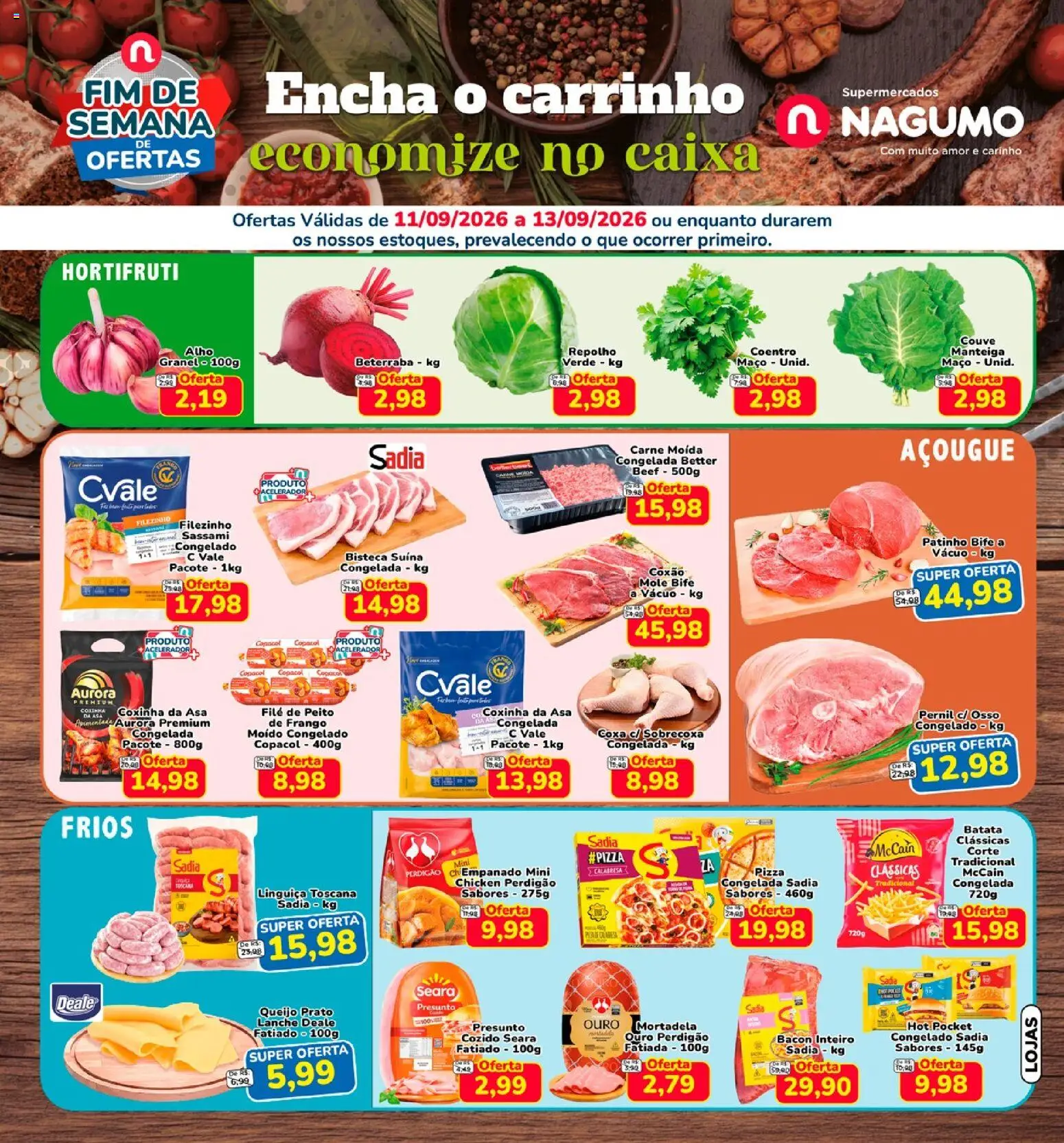 Nagumo Folheto - válido de 11/09/2026 | Página: 1 | Produtos: Pernil, Manteiga, Mortadela, Carrinho
