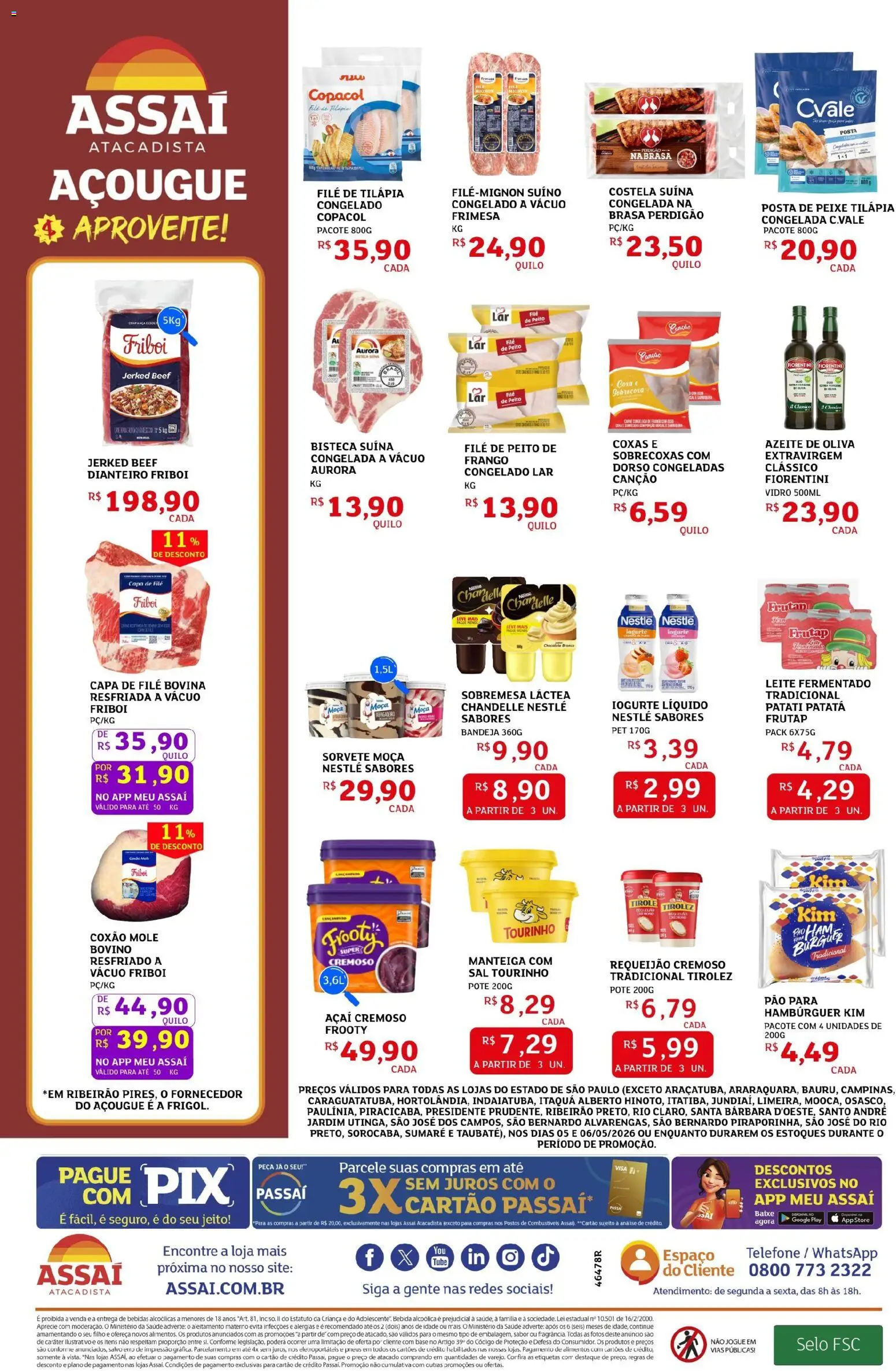 Assaí Atacadista Folheto - válido de 05.05.2026 | Página: 2 | Produtos: Base, Frango, Filé de tilápia, Açaí