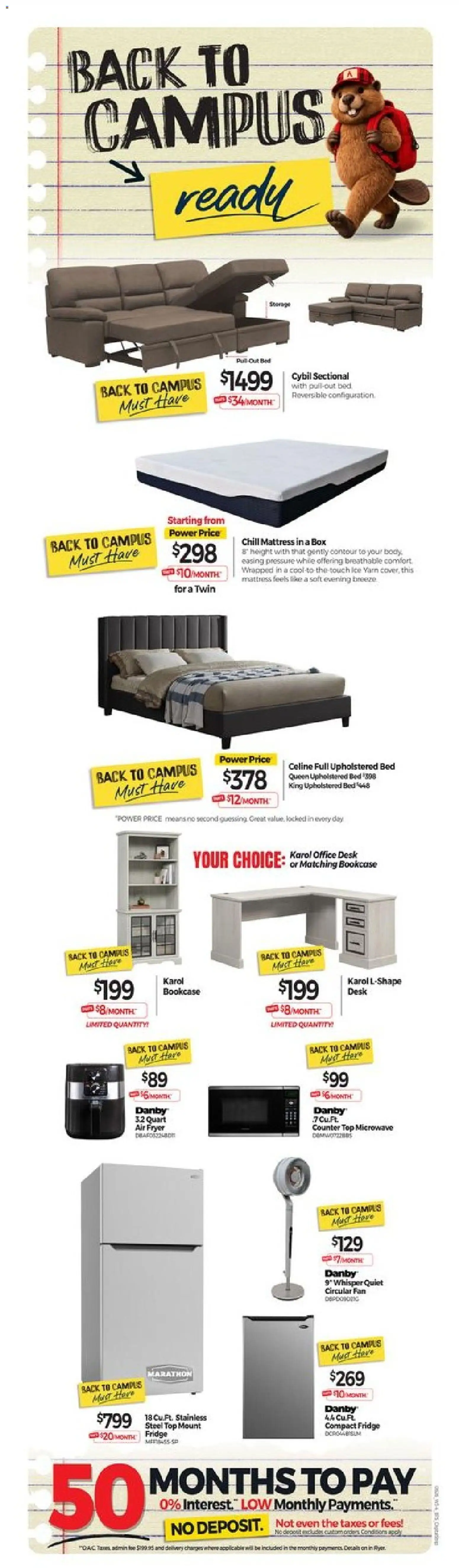 Tepperman's flyer valid from Aug 21, 2026 | Page: 2 | Products: Fryer, Bed, Office desk, Box