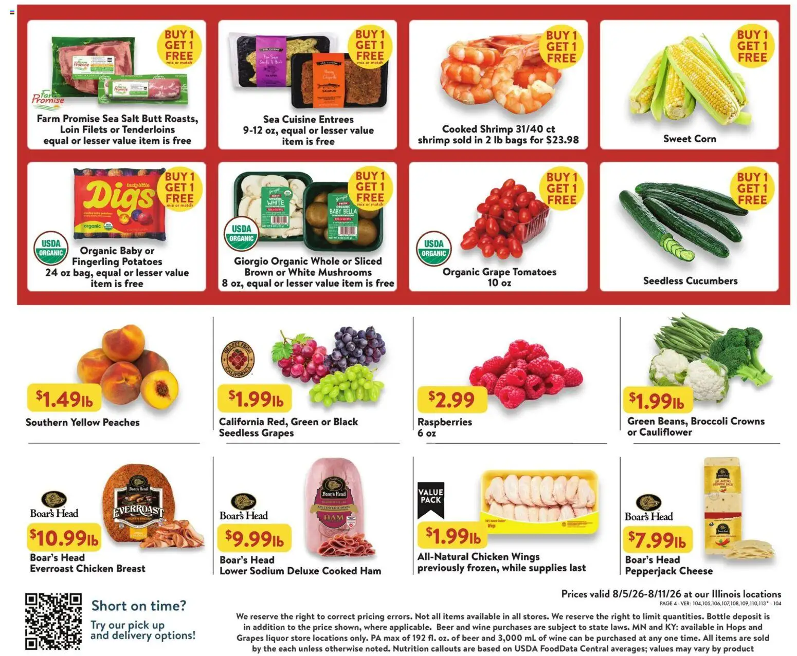 Fresh Thyme Weekly Ad - valid from 08/05/2026 | Page: 8 | Products: Corn, Mushrooms, Ham, Cucumbers