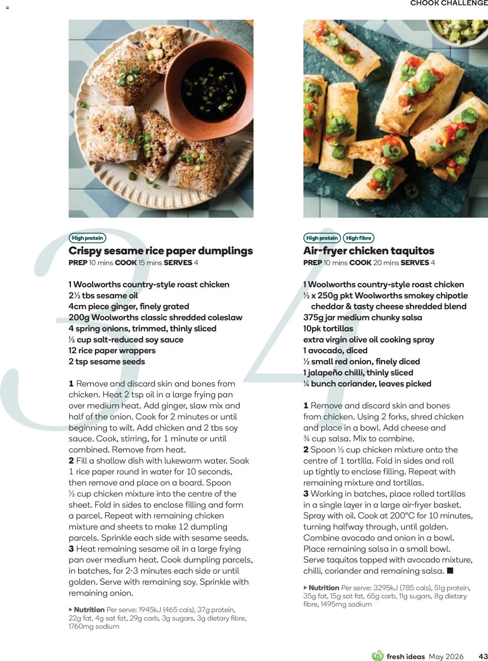 Woolworths catalogue - valid from 01.05.2026 | Page: 43 | Products: Chicken, Rice, Olive oil, Sauce