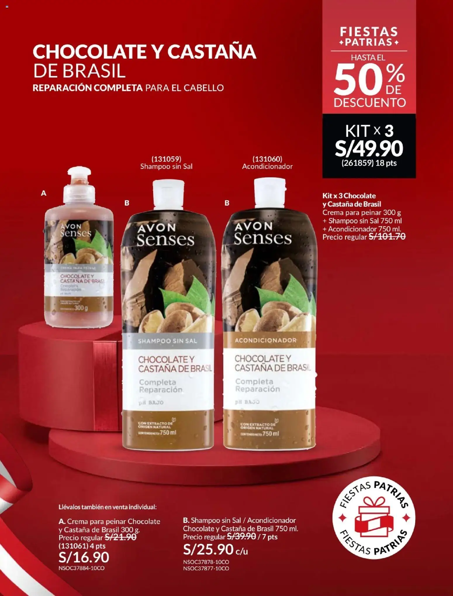 Catálogo Avon válido desde 01/07/2026 | Página: 176 | Productos: Shampoo, Acondicionador, Chocolate, Crema