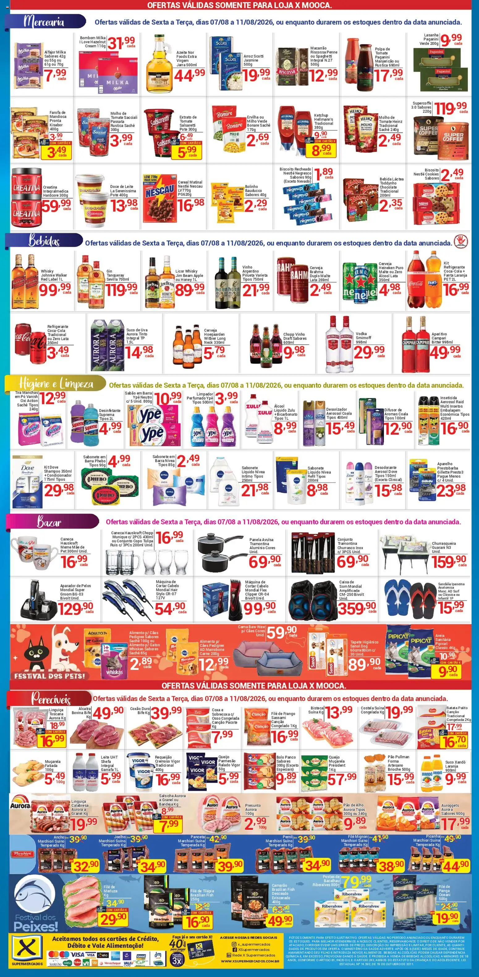 X Supermercados Folheto - válido de 07/08/2026 | Página: 2 | Produtos: Pão, Tapete, Caneca, Bandeja