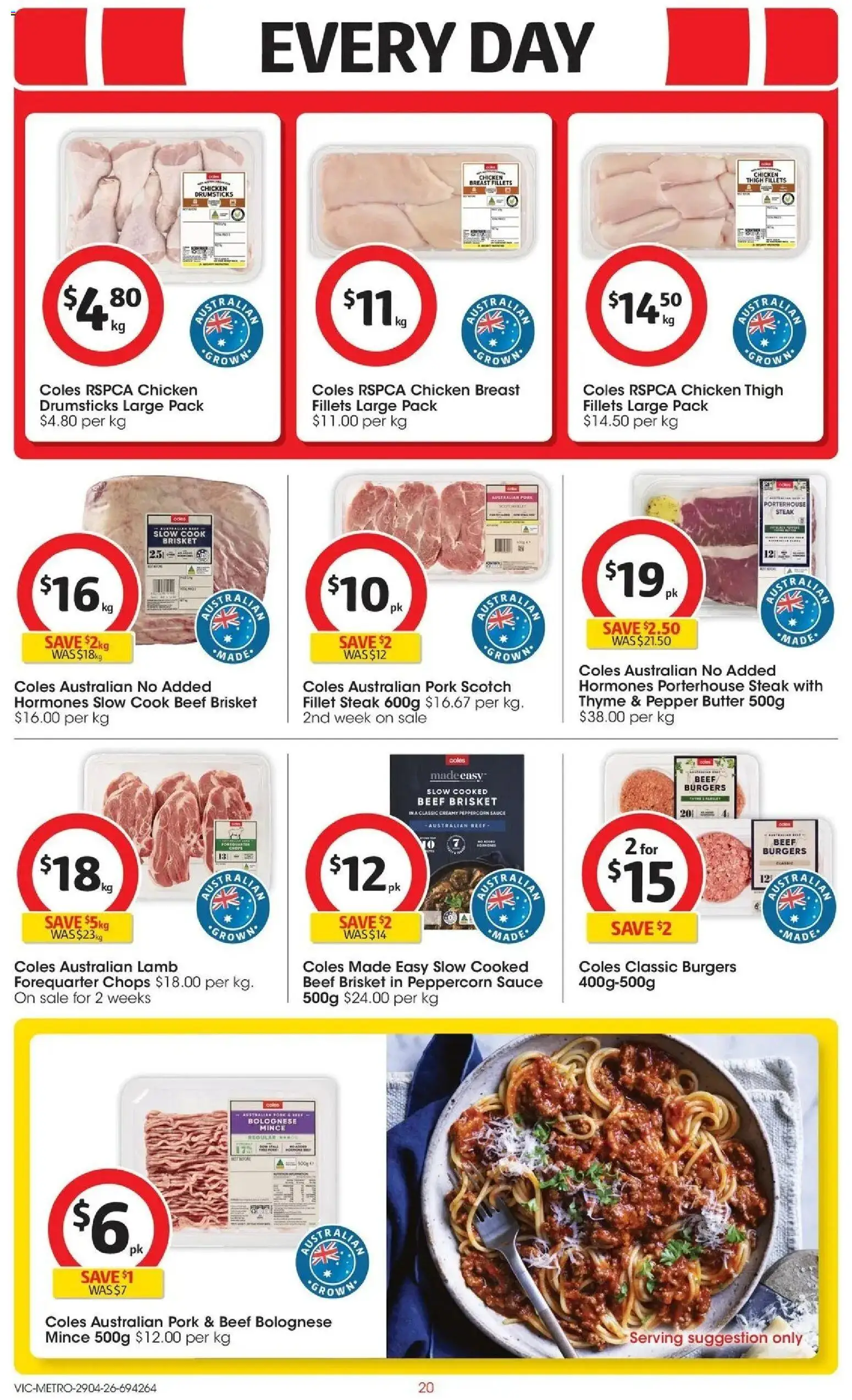 Coles catalogue - valid from 28.04.2026 | Page: 20 | Products: Chicken, Beef, Pepper, Scotch