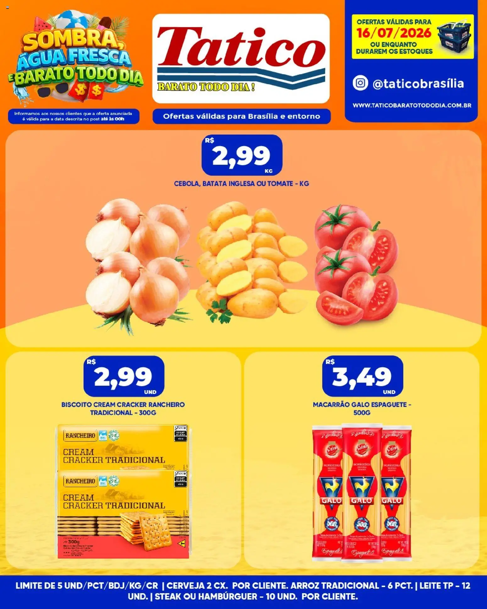 Tatico Folheto - válido de 17/07/2026 | Página: 20 | Produtos: Leite, Cerveja, Macarrão, Hambúrguer