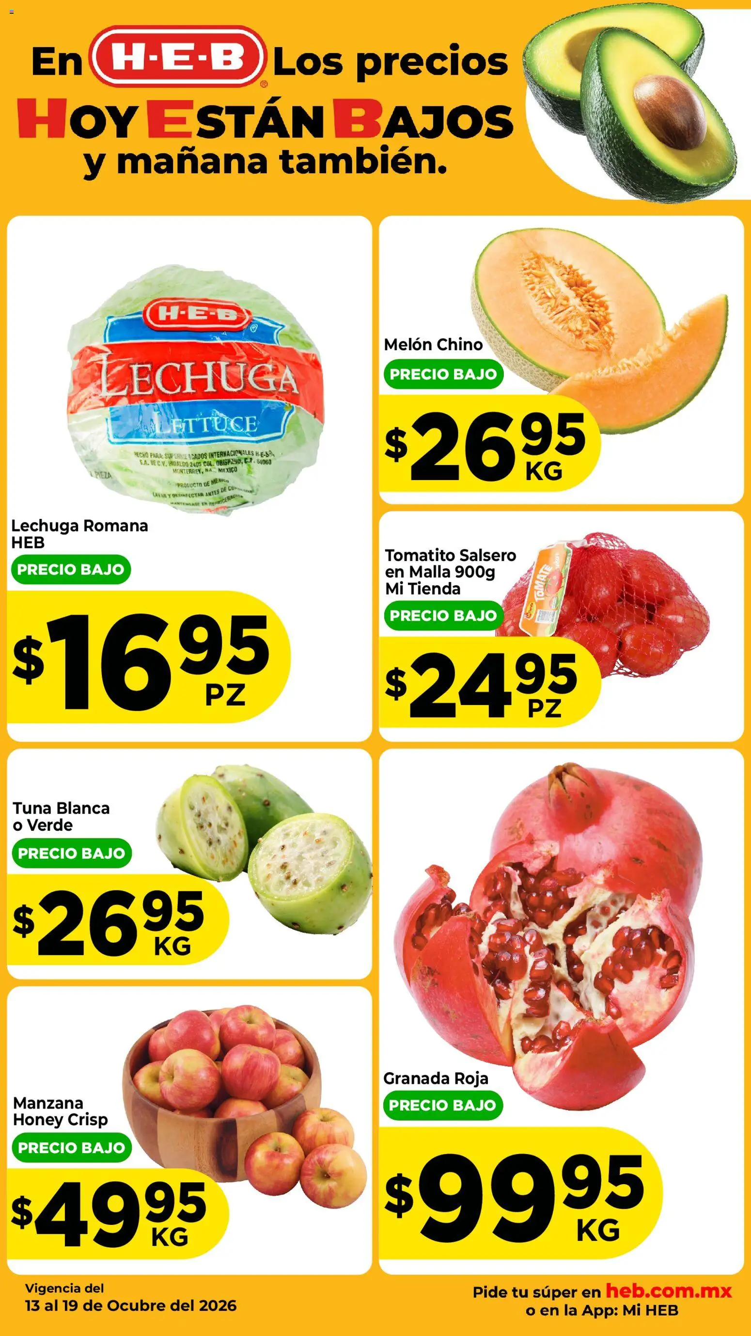 Nuevas ofertas de H-E-B válidas en toda la República Mexicana desde el 13/10/2026. ¡Encuentra las mejores ofertas en H-E-B folleto Fruta y venduras! | Página: 2