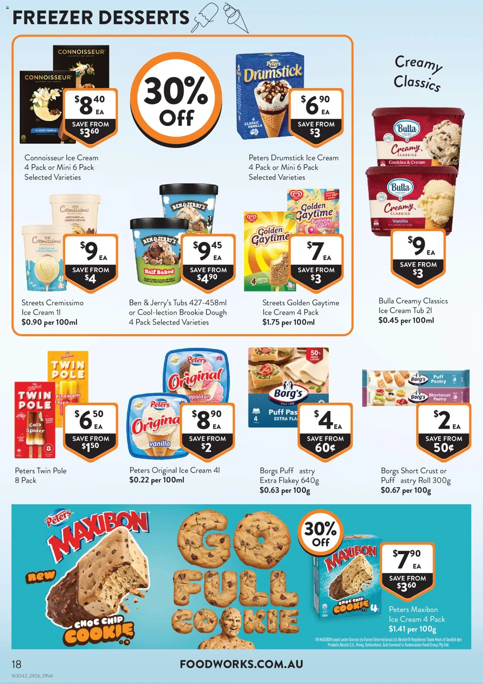 Foodworks catalogue - valid from 24/06/2026 | Page: 18 | Products: Pineapple, Pastry, Ice cream, Freezer