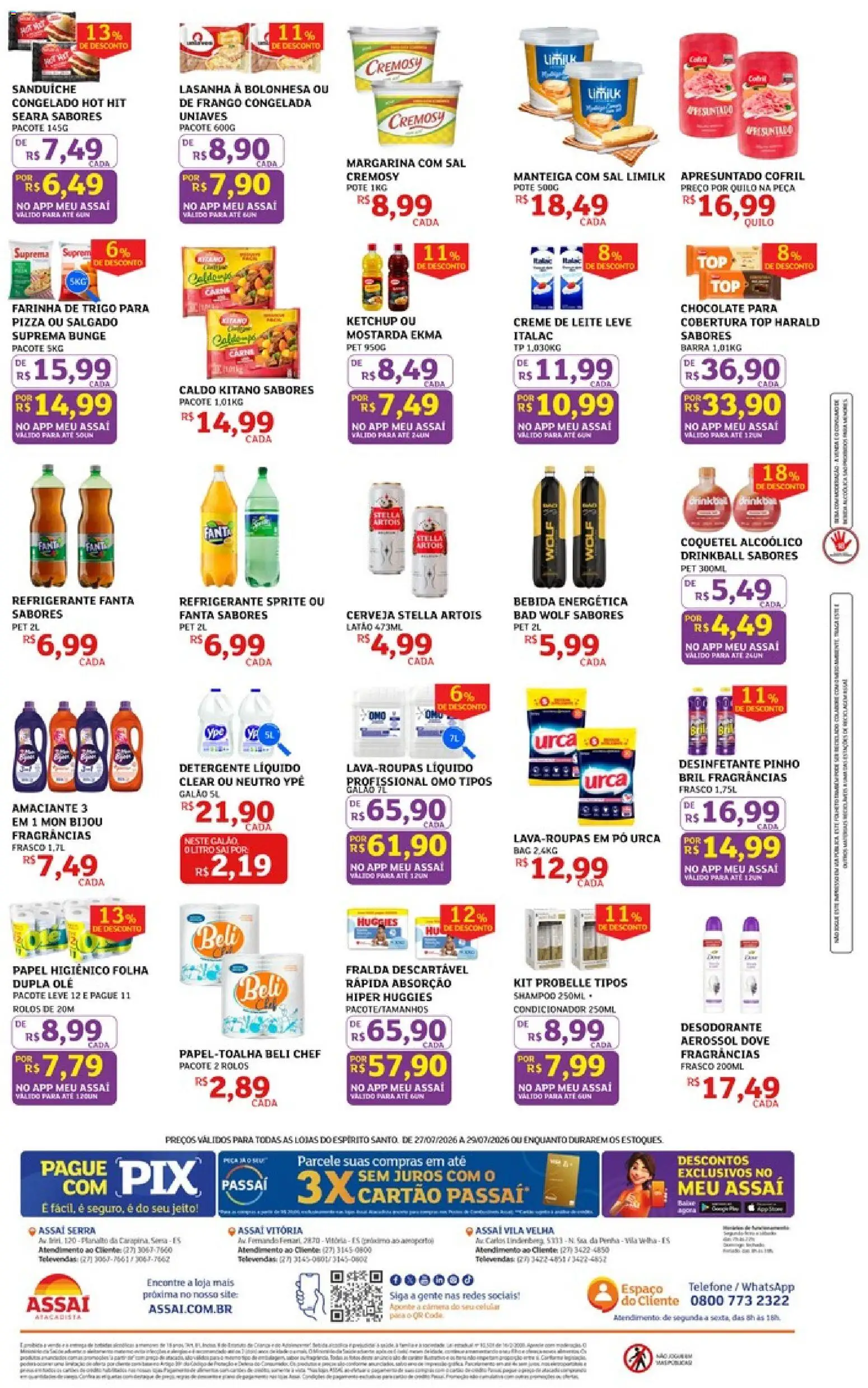Assaí Atacadista Folheto - válido de 27/07/2026 | Página: 2 | Produtos: Celular, Farinha de trigo, Telefone, Margarina