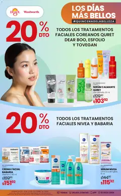 Vista previa de Del Sol y Woolworth catálogo Los días más bellos - Quincena Belleza, nuevo folleto de la tienda, válido en México a partir del 01/10/2026 | Página: 27 | Productos: Gel refrescante, Serum, Contorno, Exfoliante