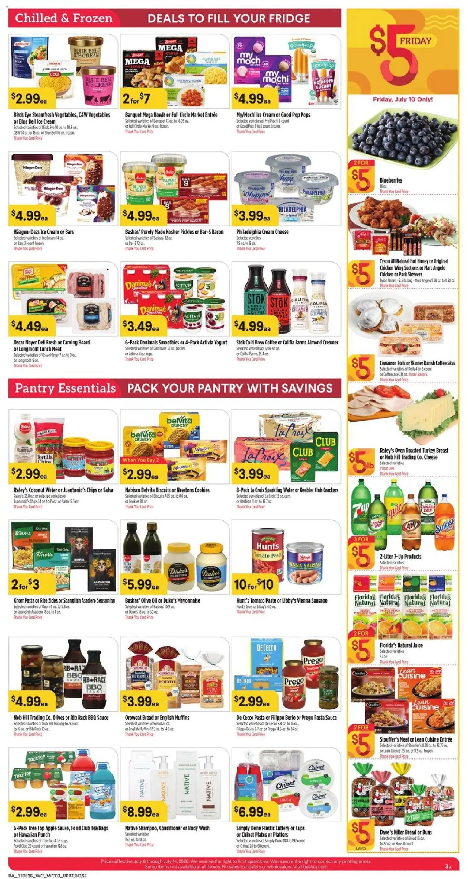 Basha's Weekly Ad - valid from 07/08/2026 | Page: 3 | Products: Tea, Chips, Ice cream, Oven