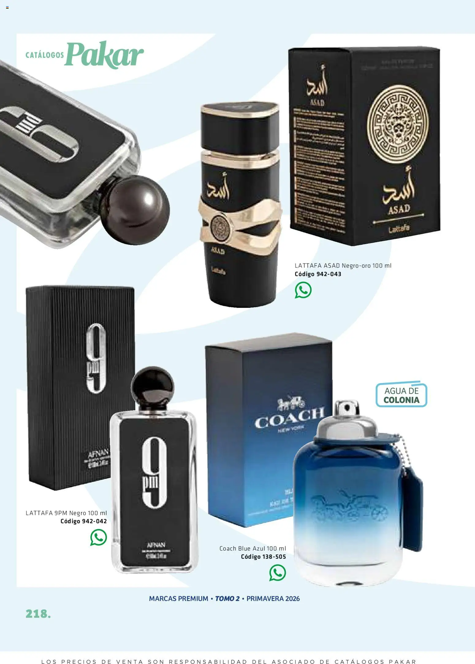 Nuevas ofertas de SC Pakar válidas en toda la República Mexicana desde el 27/02/2026. ¡Encuentra las mejores ofertas en SC Pakar catálogo Premium Men Tomo 2! | Página: 218 | Productos: Agua