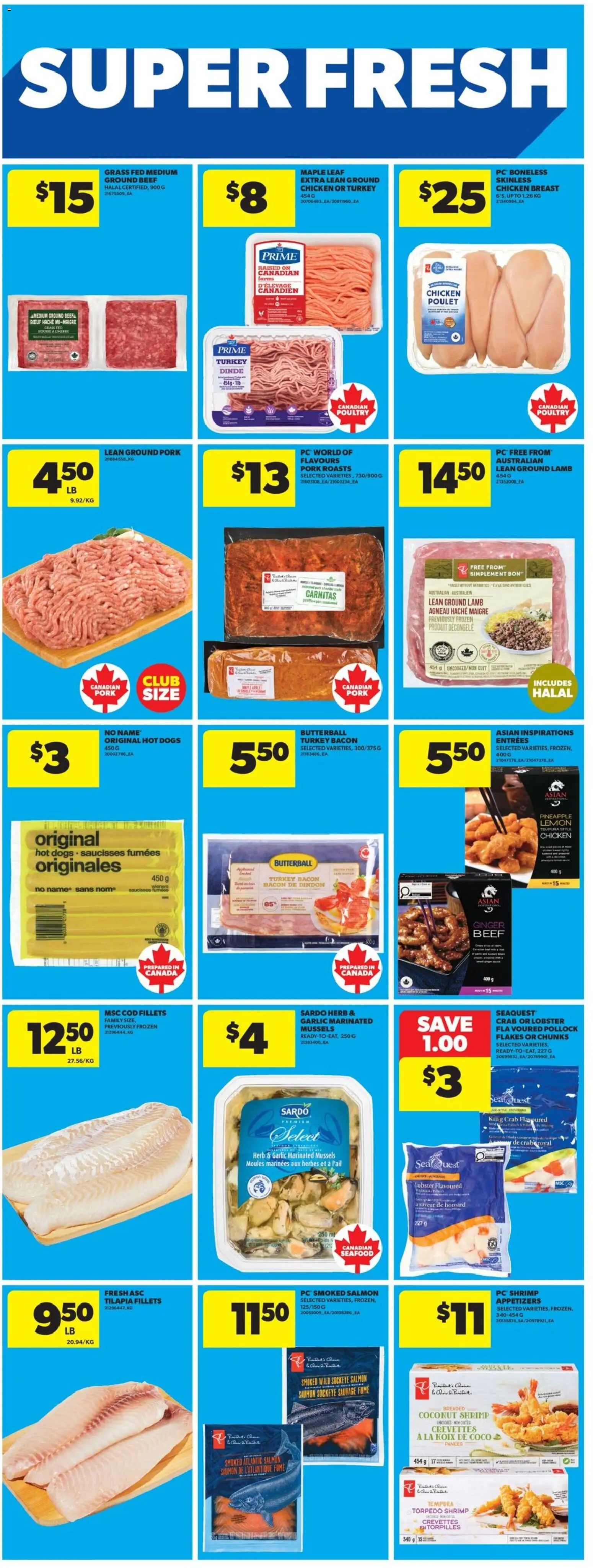 Real Canadian Superstore flyer valid from Sep 3, 2026 | Page: 16 | Products: Tilapia, Smoked salmon, Garlic, Chicken