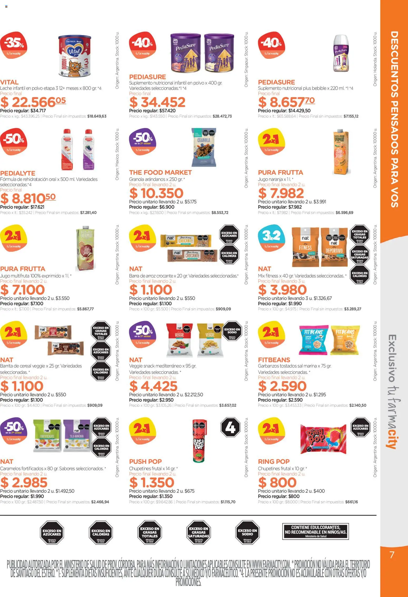 Farmacity catálogo │ válido desde el 30.04.2026 | Página: 7 | Productos: Polvo, Garbanzos, Arándanos, Jugo