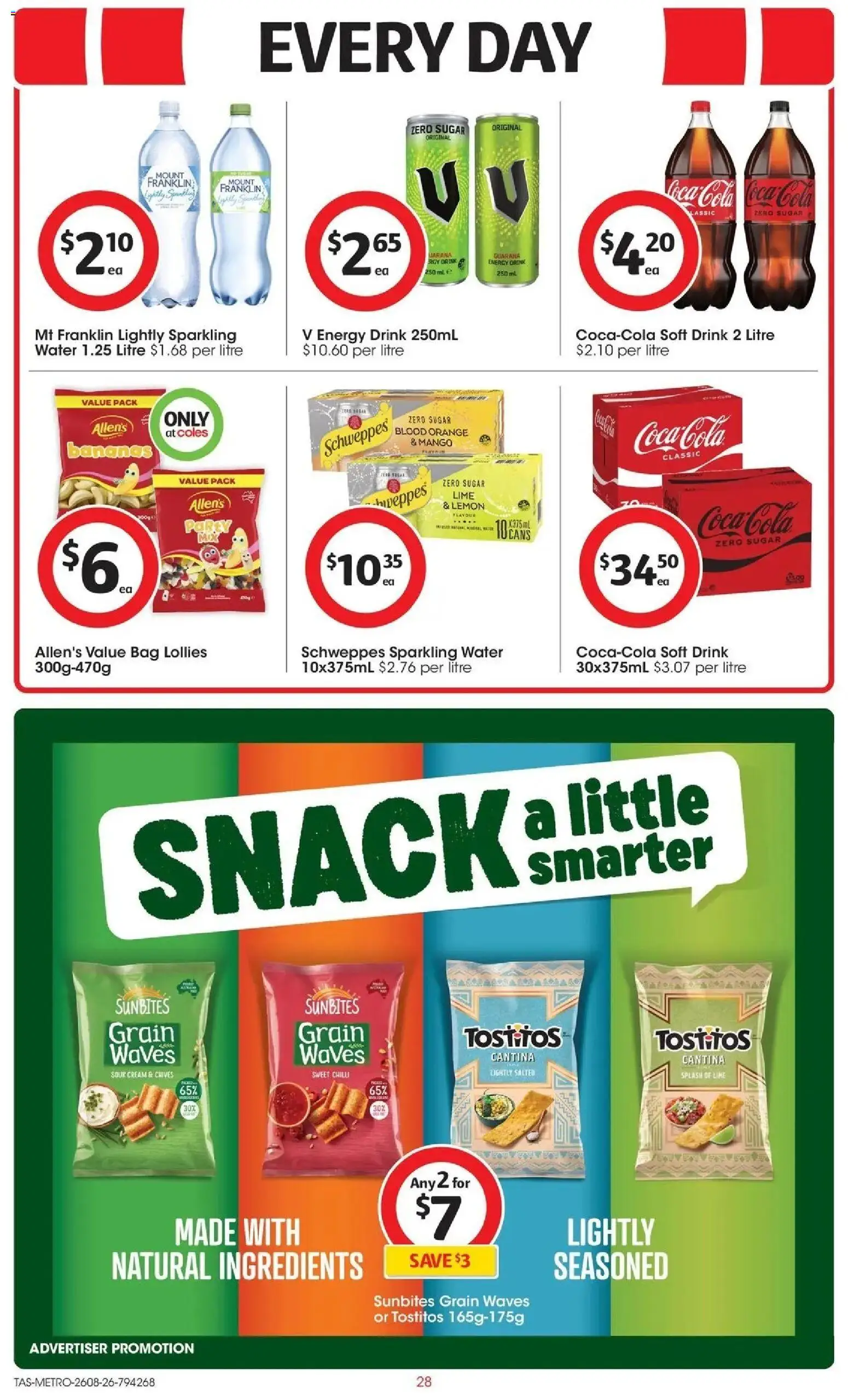 Coles catalogue - valid from 26/08/2026 | Page: 28 | Products: Cream, Water, Lime, Bag