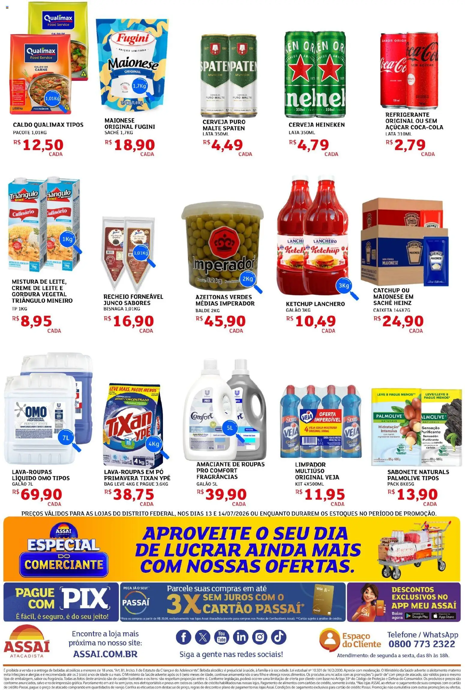 Assaí Atacadista Folheto - válido de 13/07/2026 | Página: 2 | Produtos: Base, Roupas, Creme, Bebida