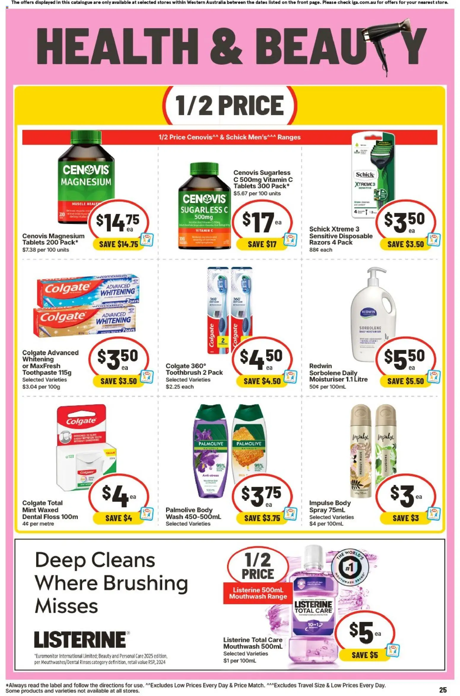 IGA catalogue - valid from 17.06.2026 | Page: 25 | Products: Toothpaste, Toothbrush, Razors, Vitamin