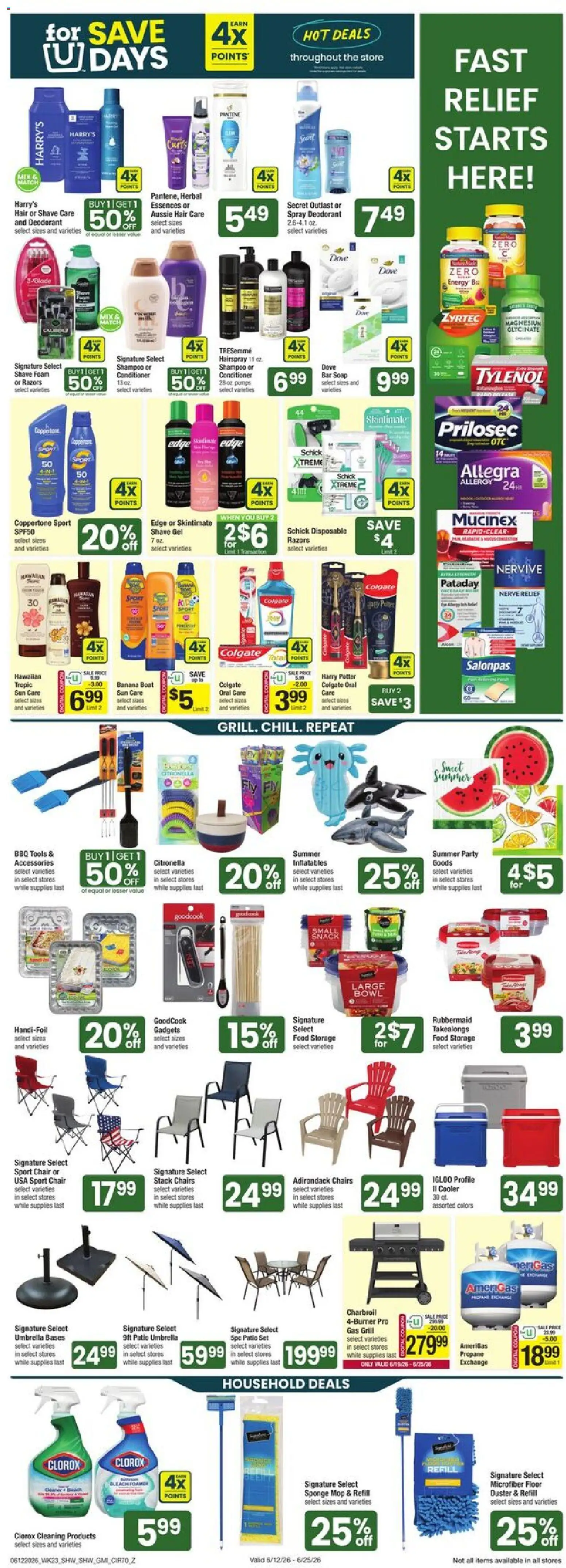 Shaw's Weekly Ad - valid from 12.06.2026 | Page: 5 | Products: Deodorant, Sponge, Shave Gel, Grill