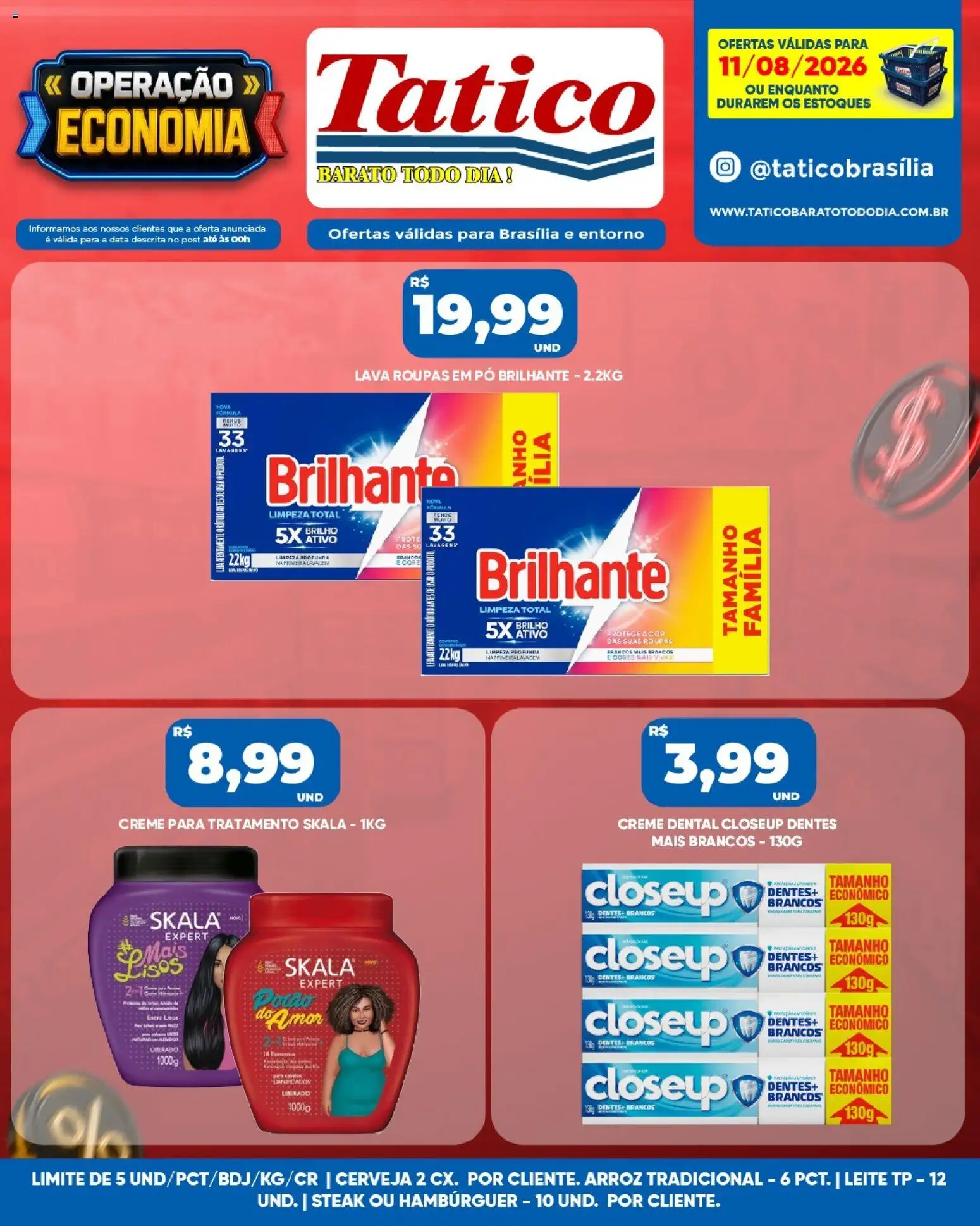 Tatico Folheto - válido de 11/08/2026 | Página: 10 | Produtos: Cerveja, Arroz, Creme, Creme dental