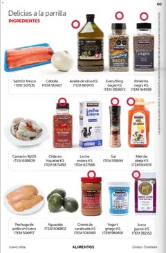 Vista previa de Costco Revista Junio 2026, nuevo folleto de la tienda, válido en México a partir del 01.06.2026 | Página: 60 | Productos: Cebolla, Pimienta, Leche, Parrilla