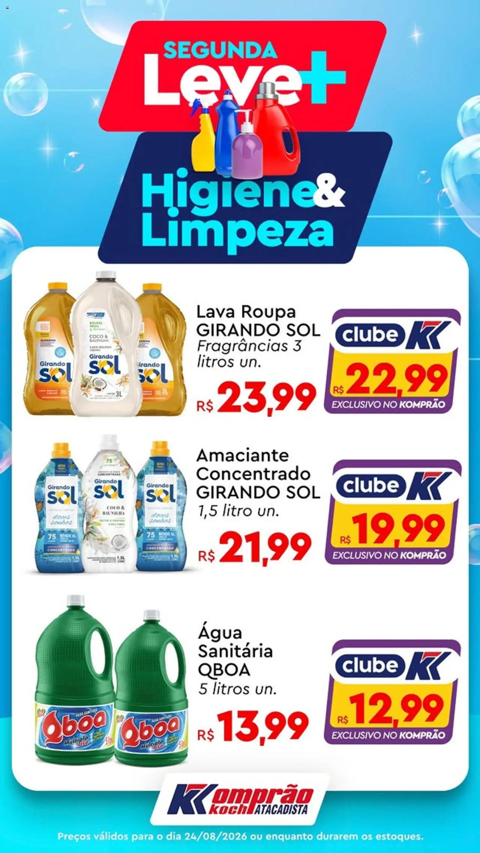 Komprao Atacadista Folheto - válido de 24/08/2026 | Página: 3 | Produtos: Coco, Baunilha, Girando sol, Amaciante