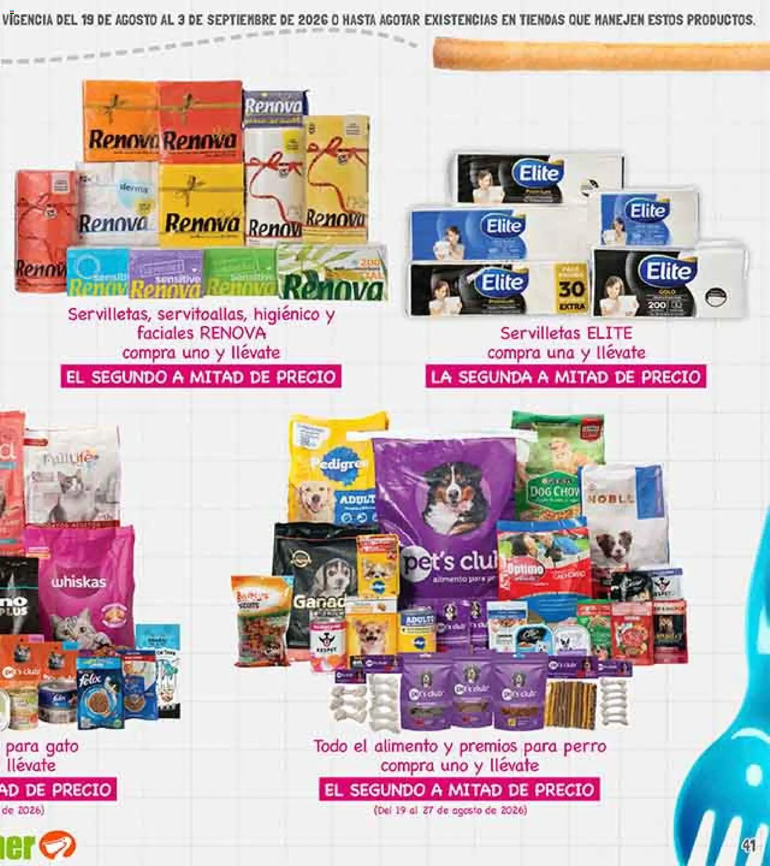 Nuevas ofertas de La Comer válidas en toda la República Mexicana desde el 19/08/2026. ¡Encuentra las mejores ofertas en La Comer folleto! | Página: 81 | Productos: Servilletas