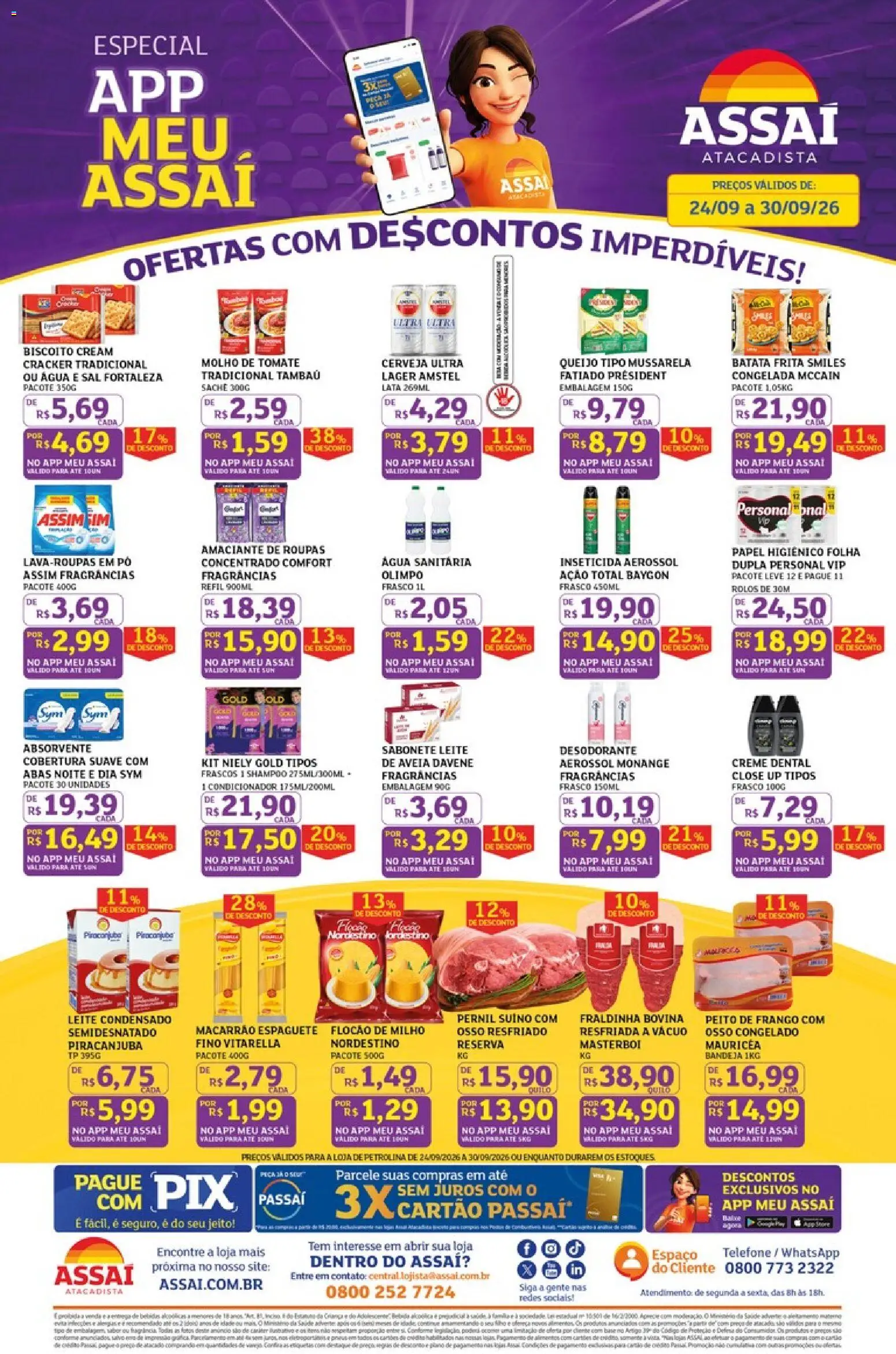 Assaí Atacadista Folheto - válido de 24/09/2026 | Página: 1 | Produtos: Roupas, Batata, Milho, Absorvente