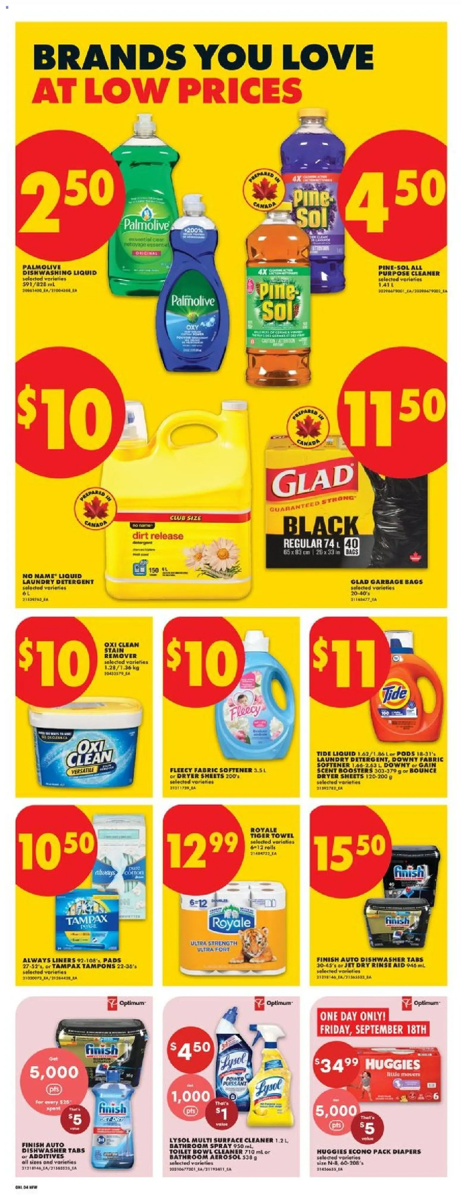 No Frills flyer valid from Sep 17, 2026 | Page: 9 | Products: Dishwasher, Fabric softener, Stain remover, Detergent