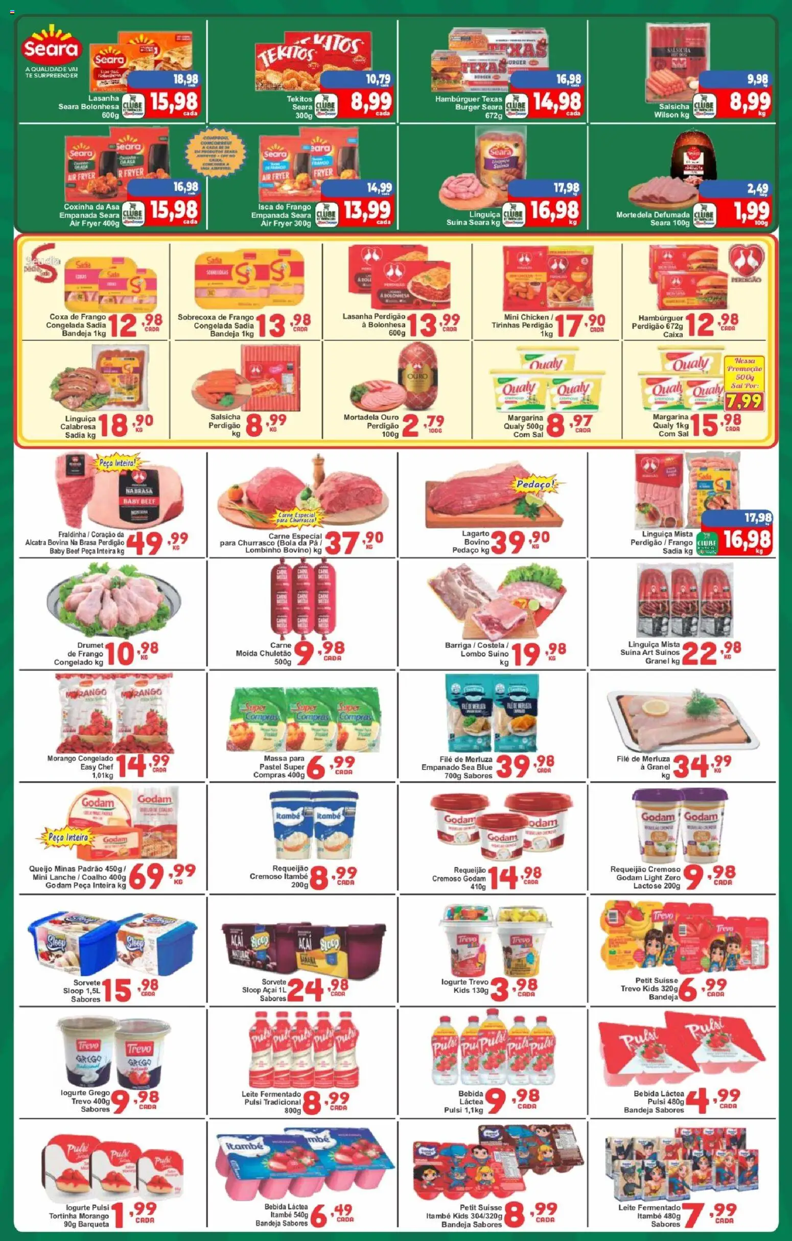 Rede Super Compras Folheto - válido de 17/08/2026 | Página: 3 | Produtos: Sobrecoxa de frango, Fraldinha, Queijo, Bebida