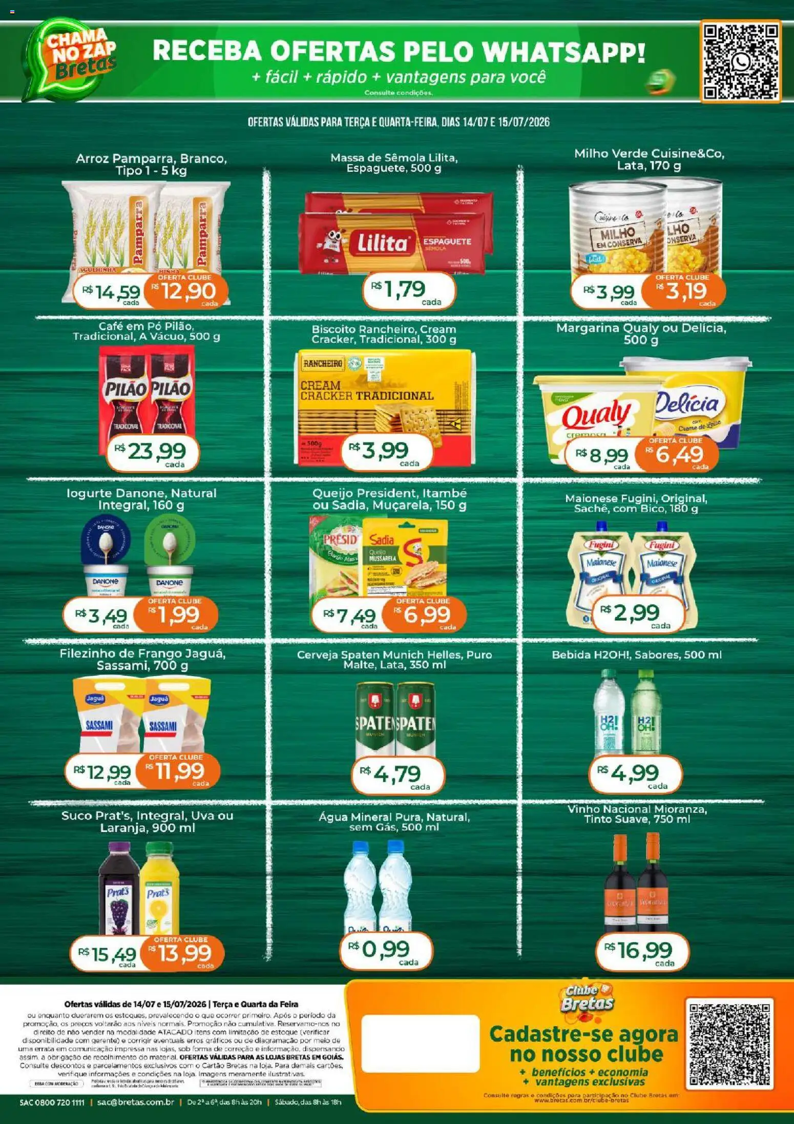 Bretas Folheto - válido de 14/07/2026 | Página: 2 | Produtos: Pó, Queijo, Massa, Mussarela