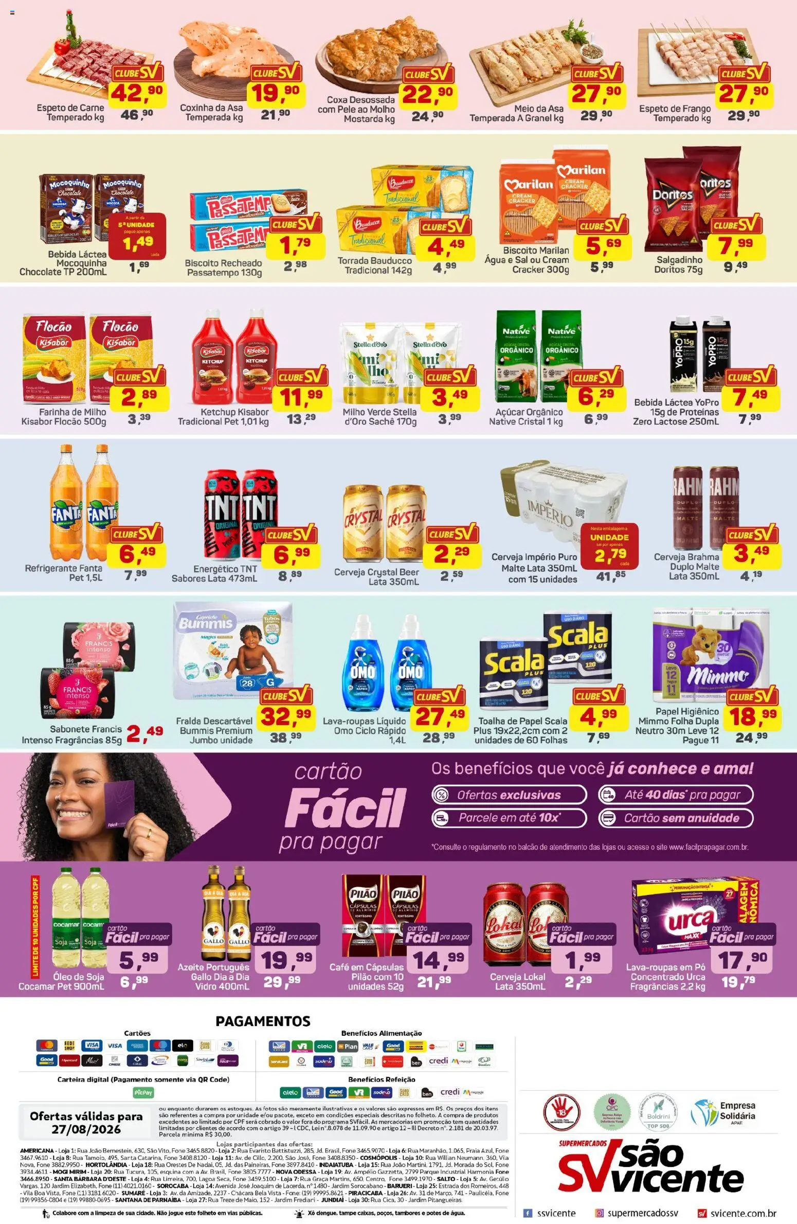 Supermercados São Vicente Folheto - válido de 27/08/2026 | Página: 2 | Produtos: Energético, Refrigerante, Soja, Açúcar cristal