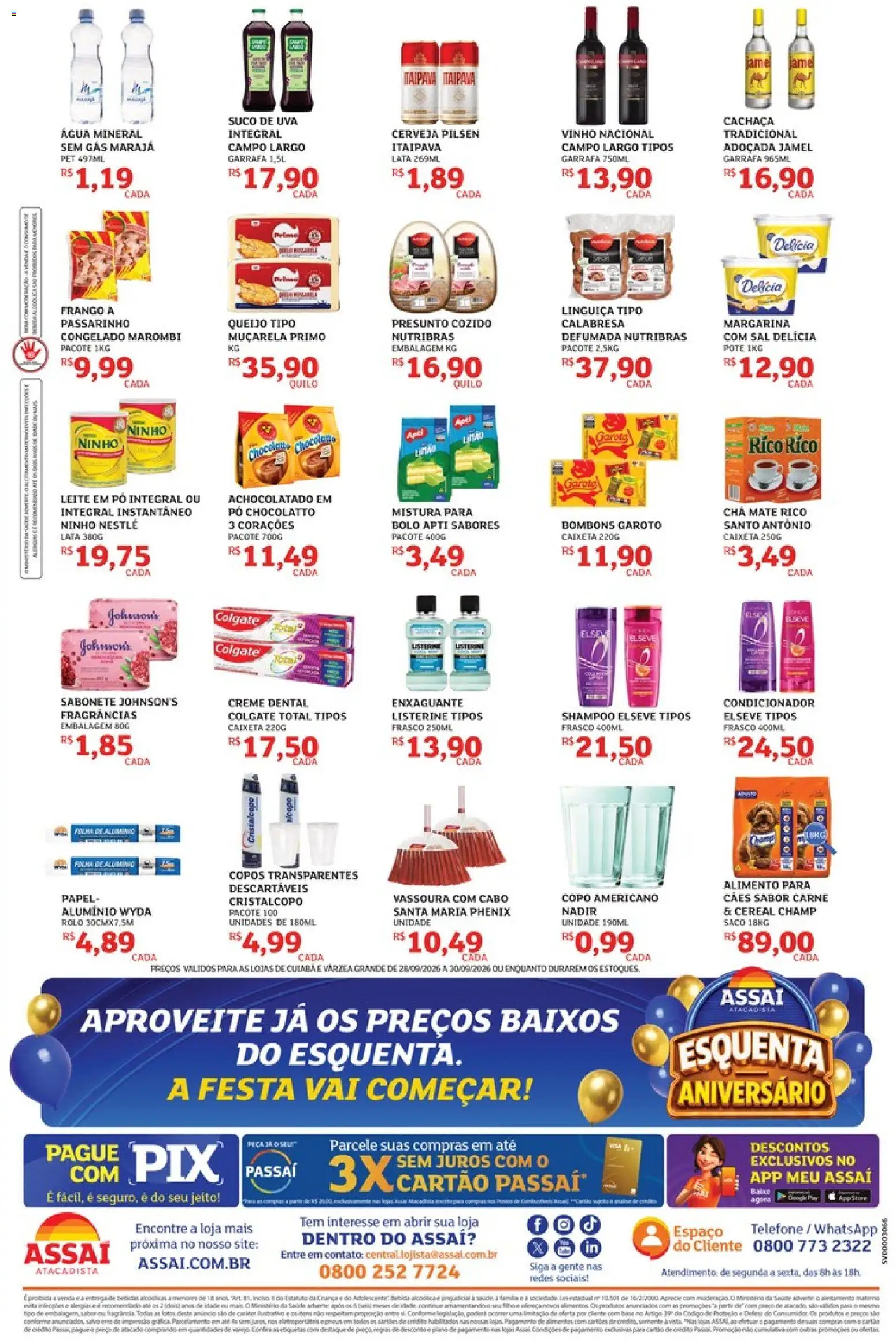 Assaí Atacadista Folheto - válido de 28/09/2026 | Página: 2 | Produtos: Condicionador, Leite, Copos, Leite em pó