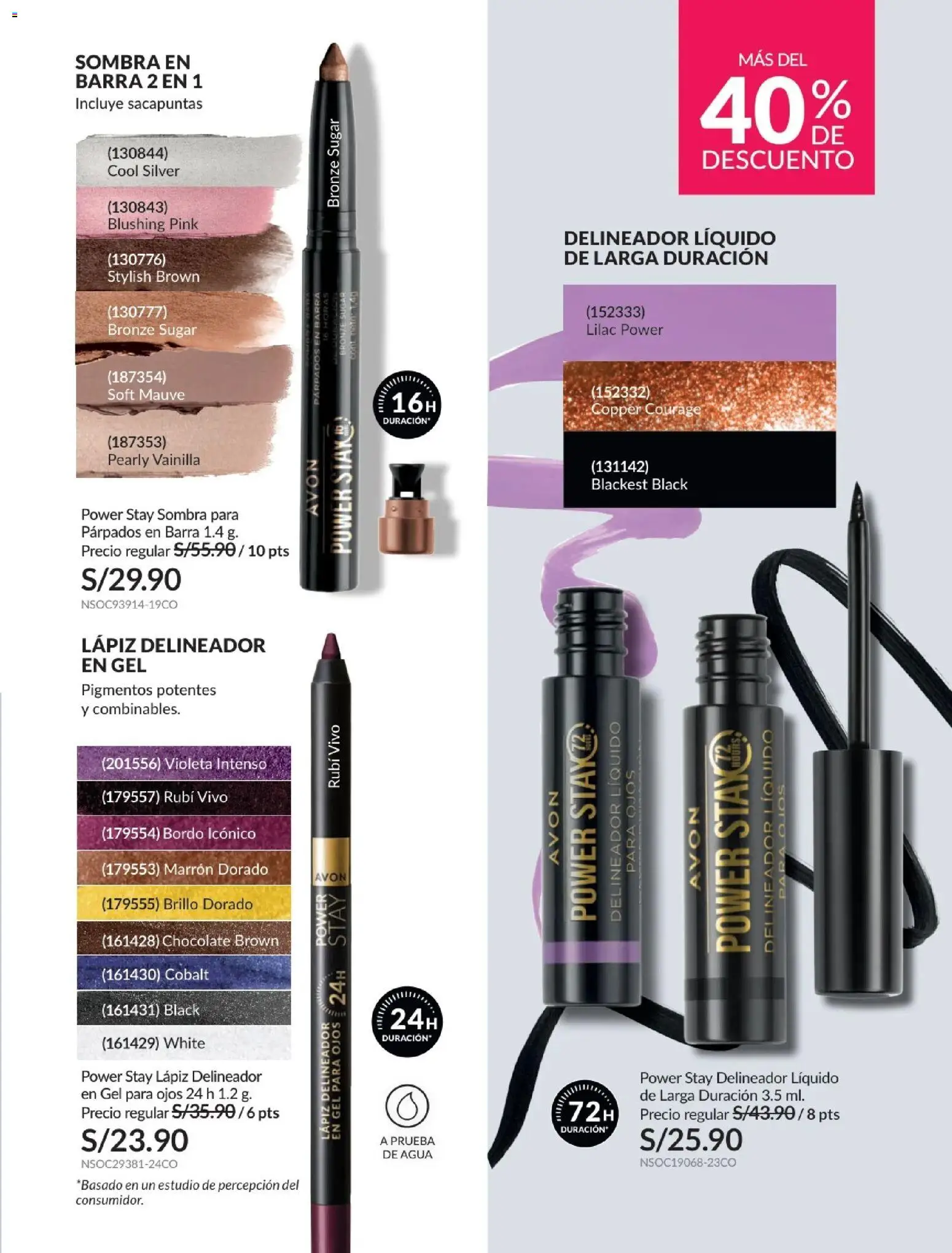 Catálogo Avon válido desde 24.05.2026 | Página: 32 | Productos: Delineador, Chocolate, Sacapuntas