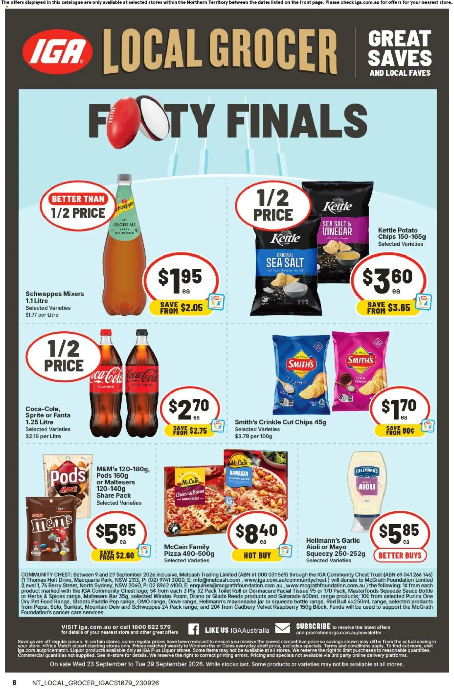 IGA catalogue - valid from 23/09/2026 | Page: 8 | Products: Chicken, Fruits, Freezer, Shortcrust pastry