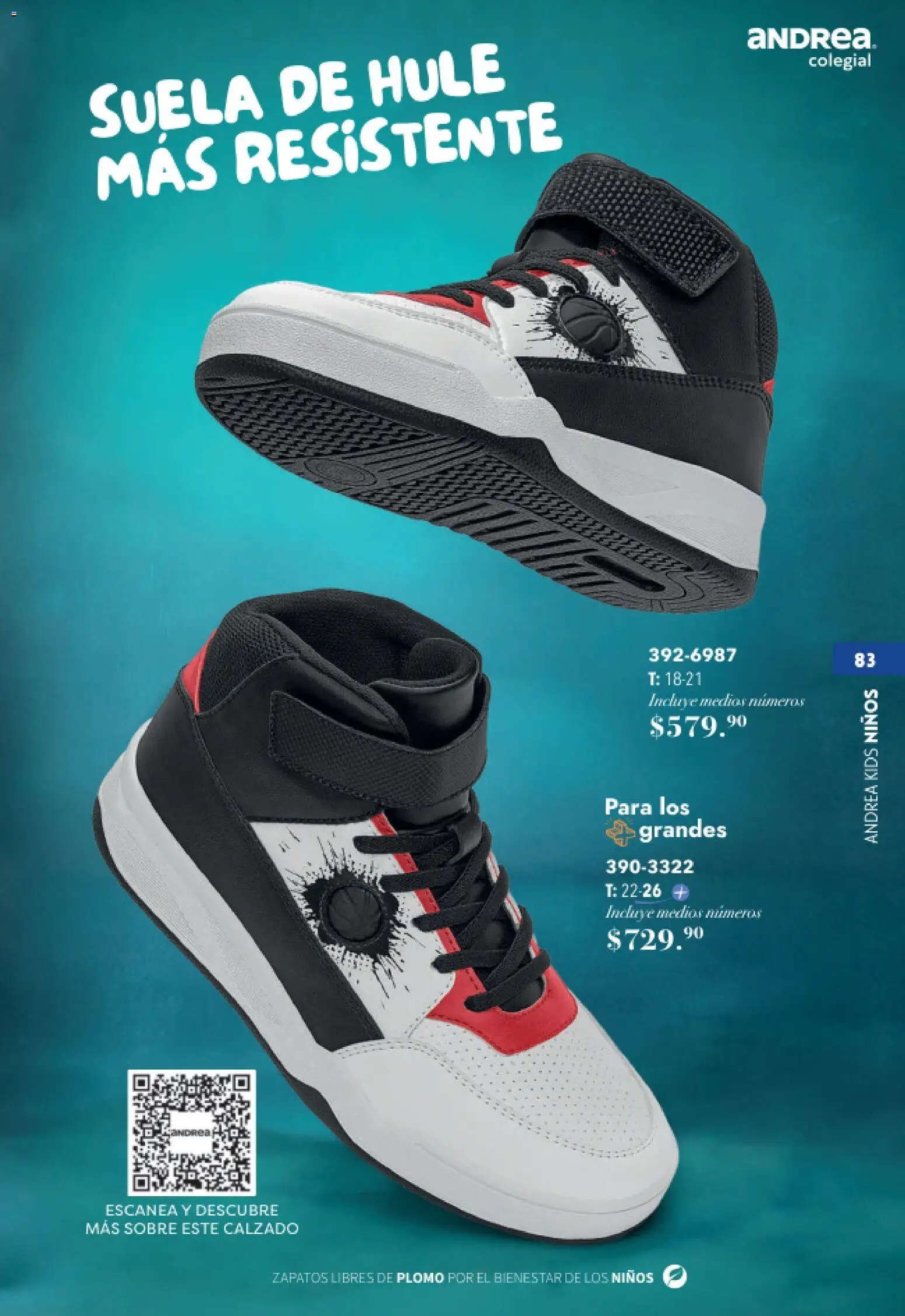Nuevas ofertas de Andrea válidas en toda la República Mexicana desde el 23/05/2026. ¡Encuentra las mejores ofertas en Andrea catálogo Colegial! | Página: 83 | Productos: Zapatos, Sobre