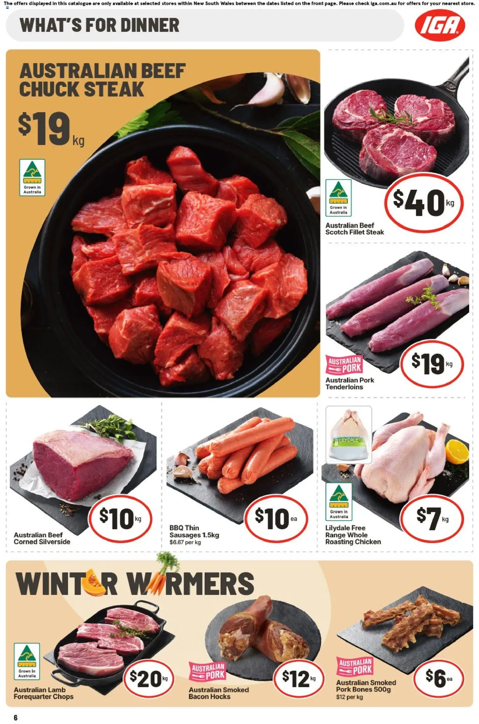 IGA catalogue - valid from 01/07/2026 | Page: 6 | Products: Bacon, Chicken, Lamb, Beef