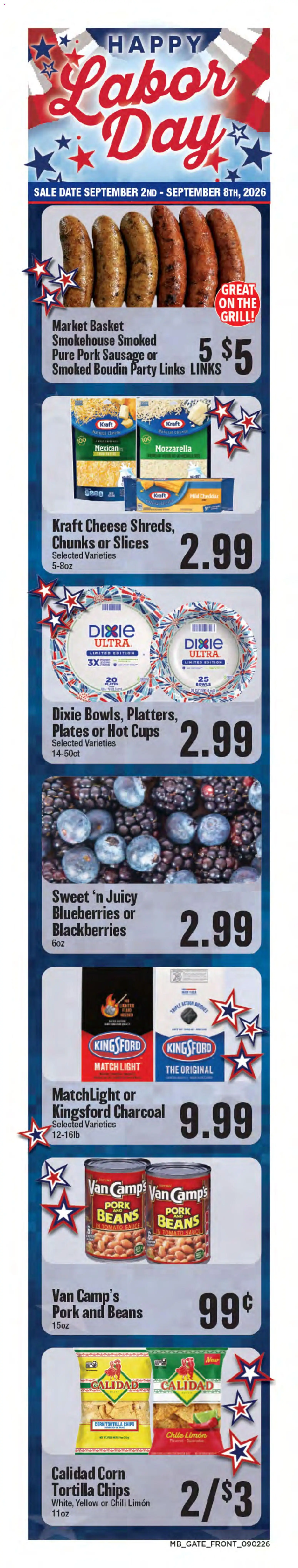 Market Basket Weekly Ad - valid from 09/02/2026 | Page: 1 | Products: Basket, Sausage, Chili, Beans
