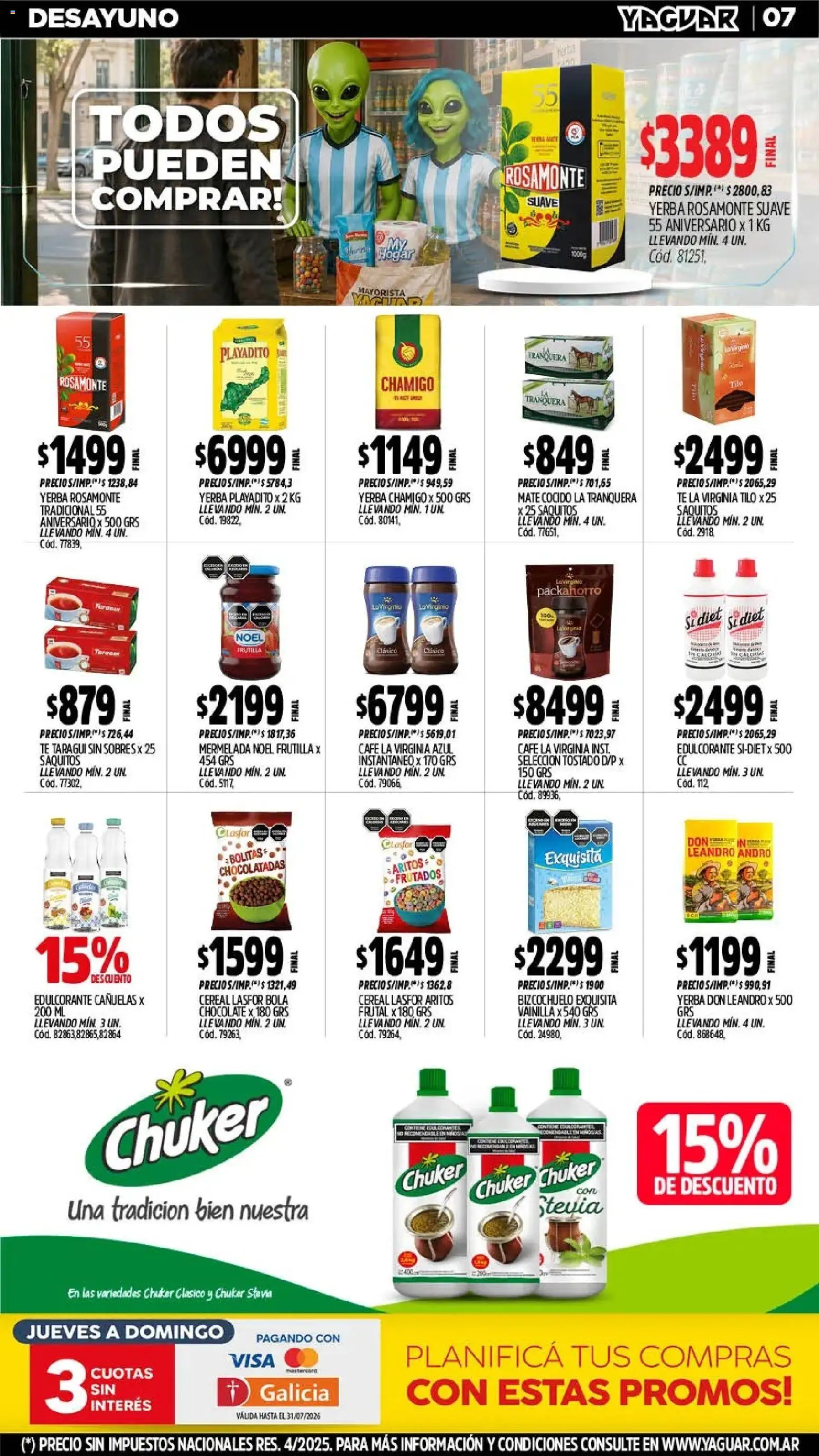 Yaguar - Oferta Semanal Chaco │ válido desde el 06/07/2026 | Página: 8 | Productos: Mate, Frutilla, Edulcorante, Café
